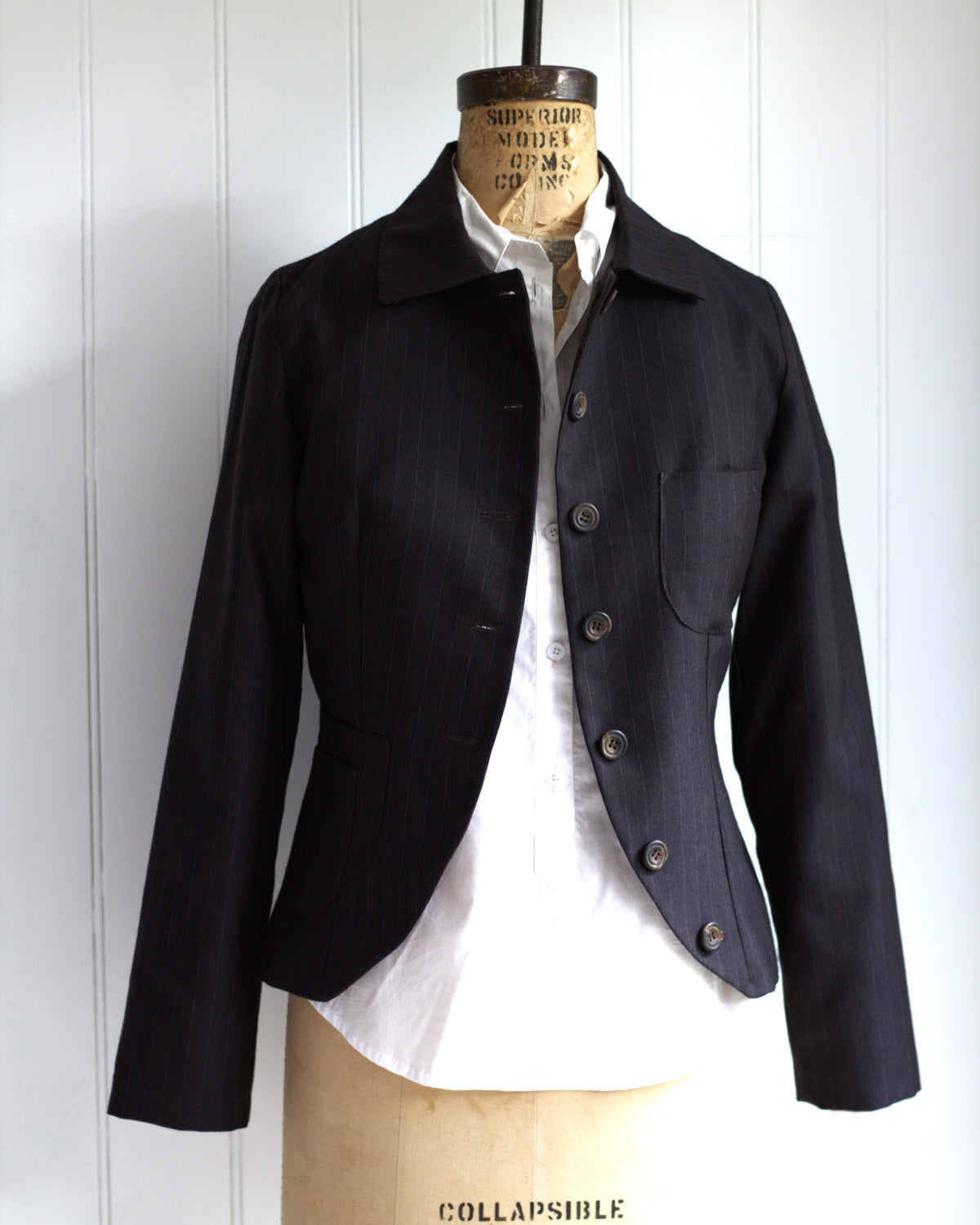 Oliver - pinstripe wool tailored jacket