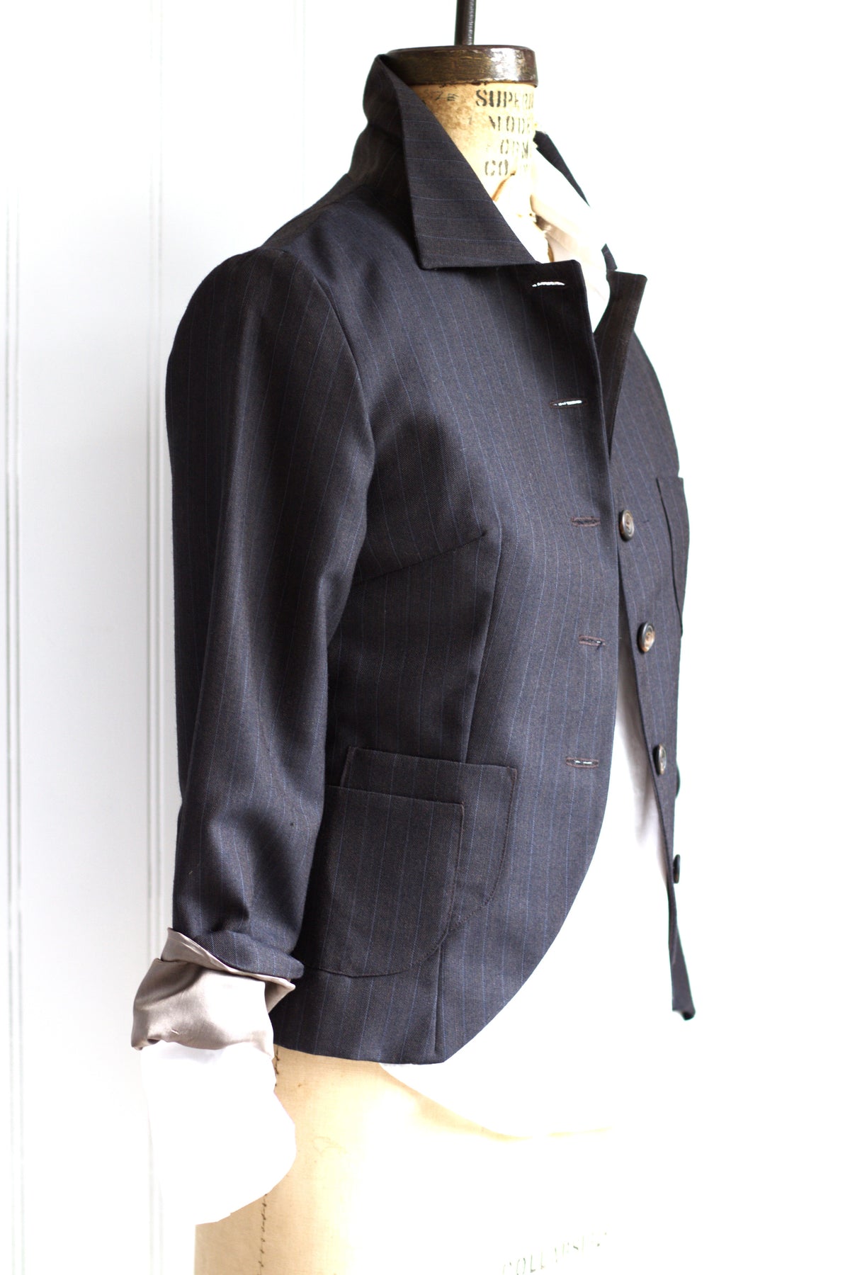 Oliver - pinstripe wool tailored jacket