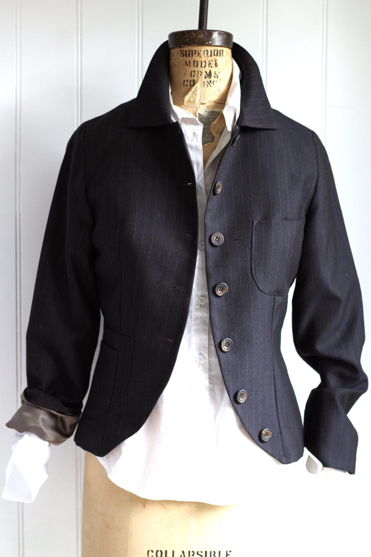Oliver - pinstripe wool tailored jacket