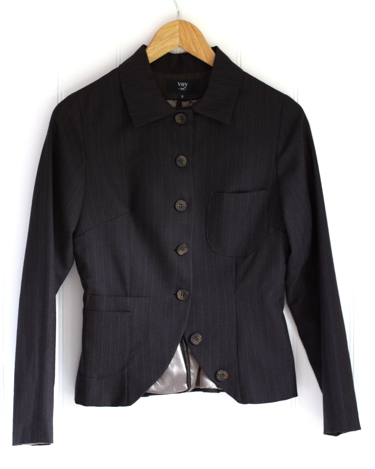 Oliver - pinstripe wool tailored jacket