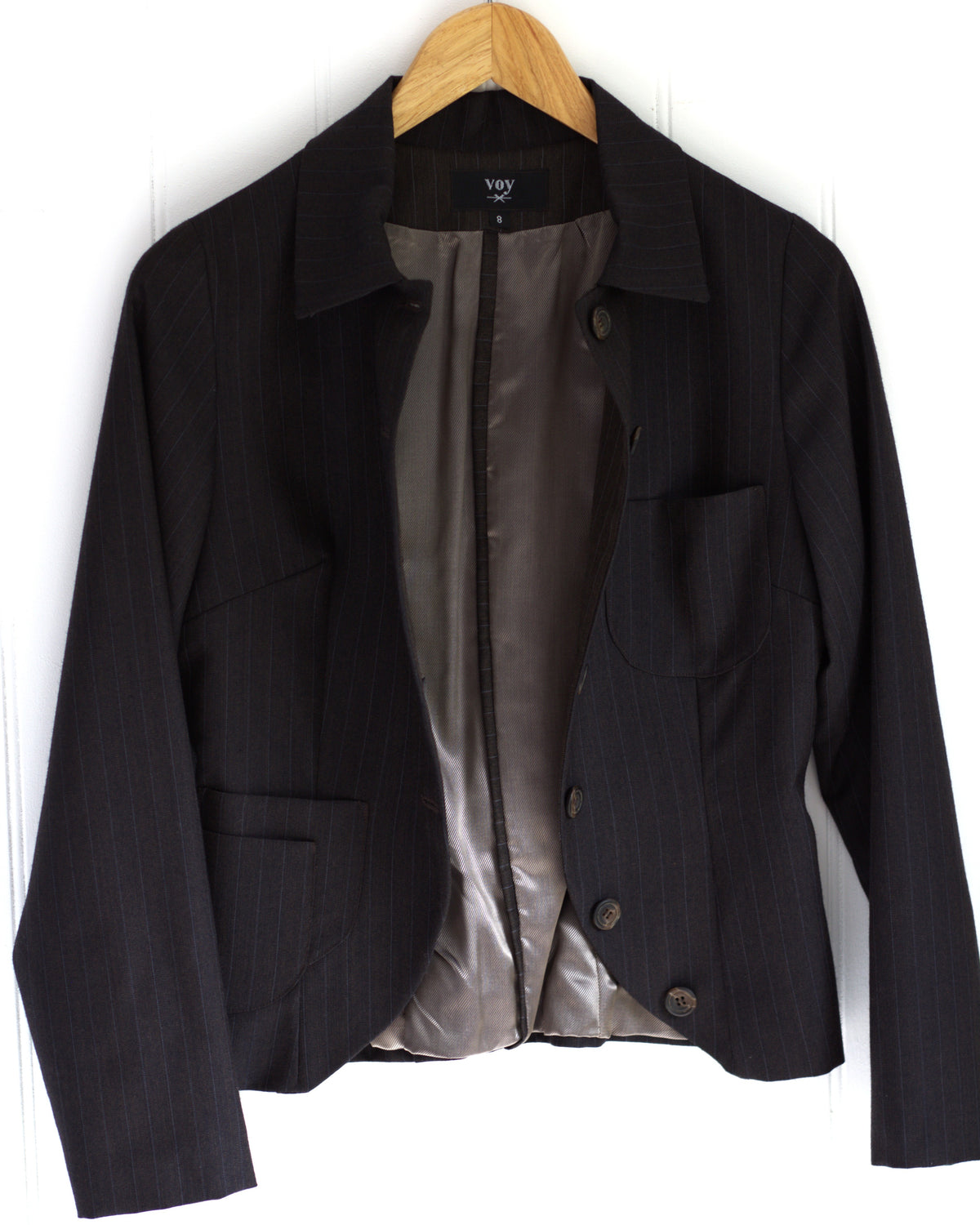 Oliver - pinstripe wool tailored jacket