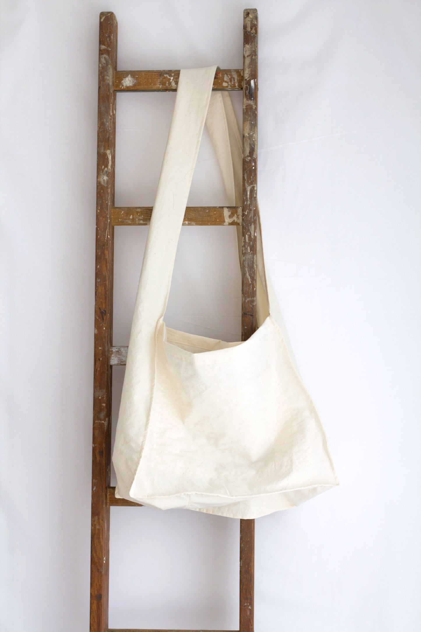 Navy Chambray Cotton Crossbody Bag