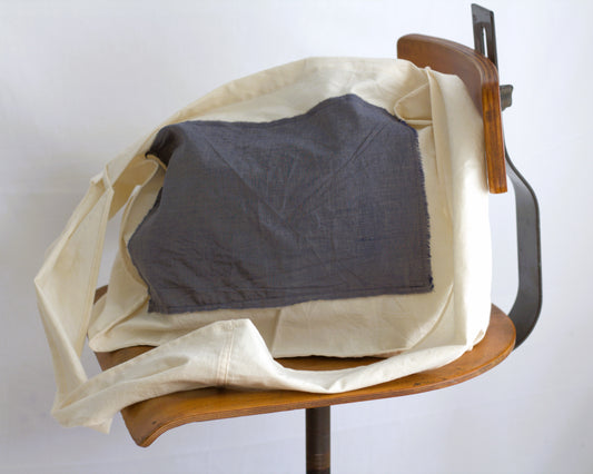 Navy Chambray Cotton Crossbody Bag
