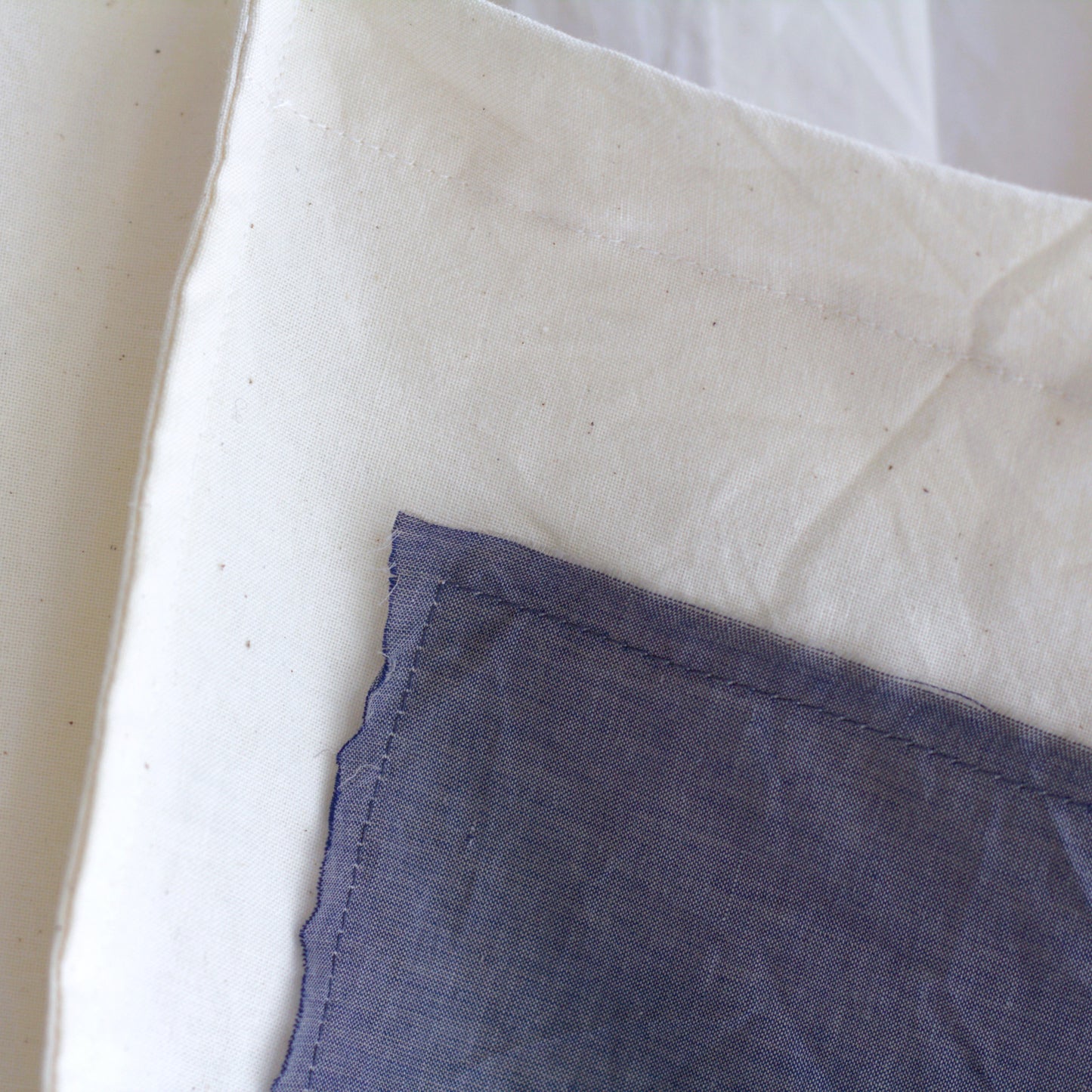 Navy Chambray Cotton Crossbody Bag