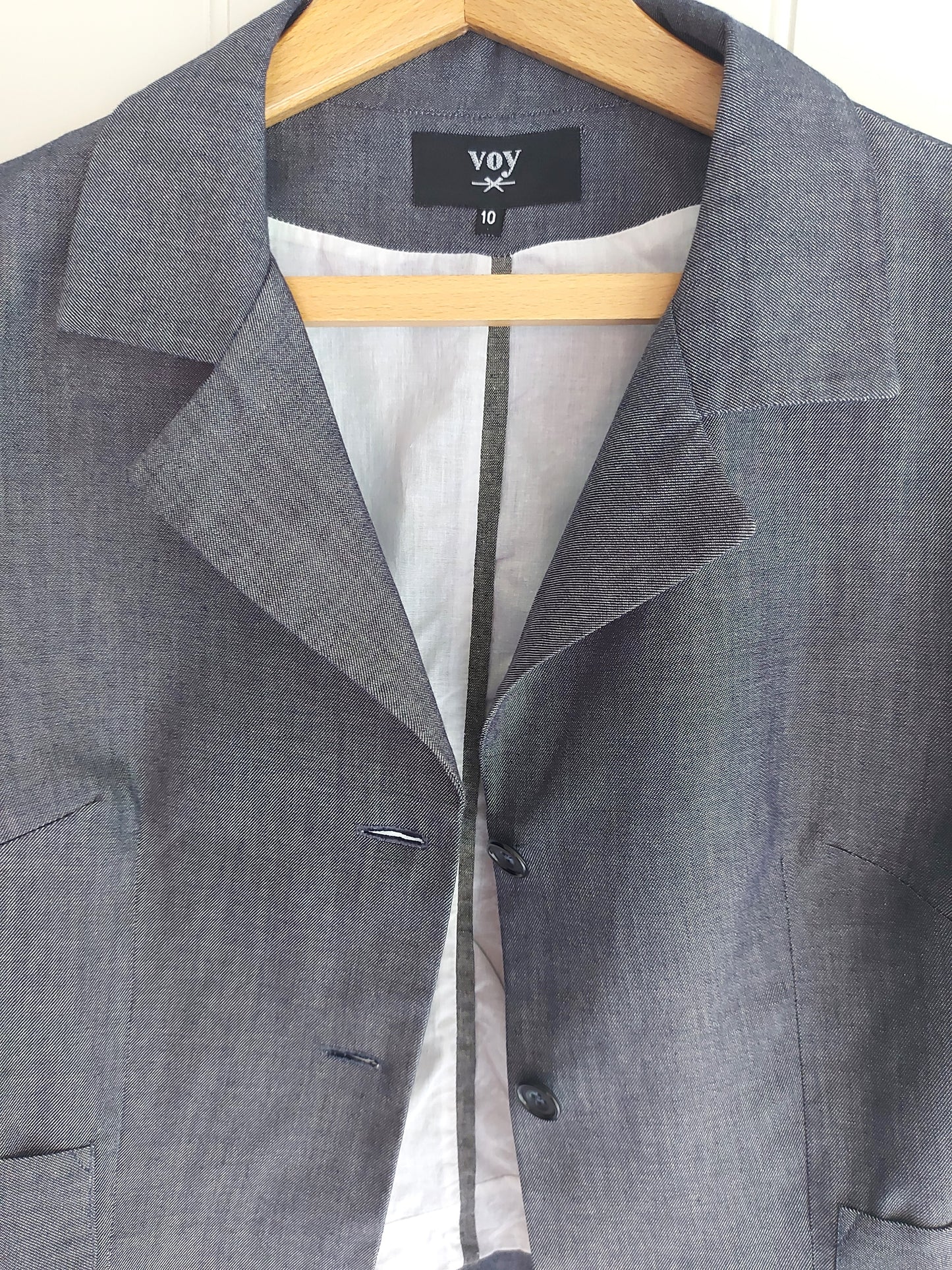 Darcy -denim chambray cotton tailored jacket