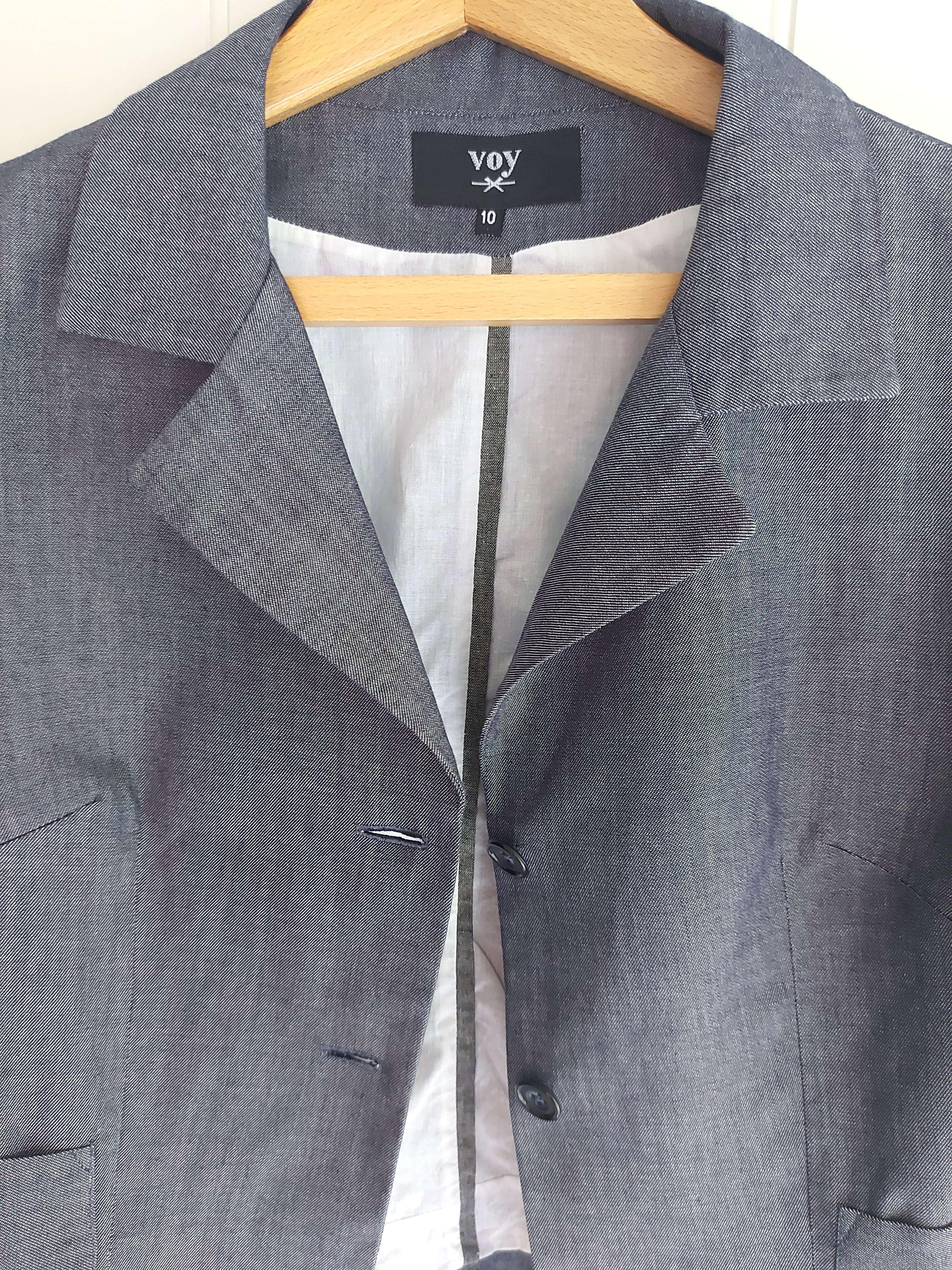 Darcy -denim chambray cotton tailored jacket