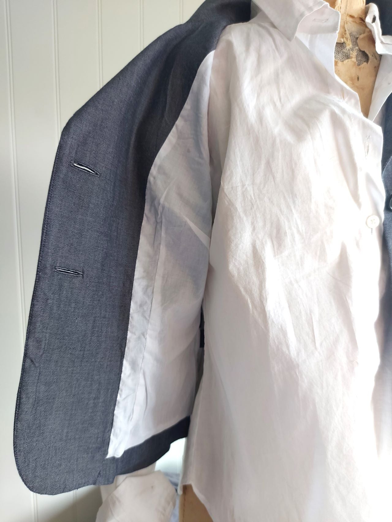 Darcy -denim chambray cotton tailored jacket