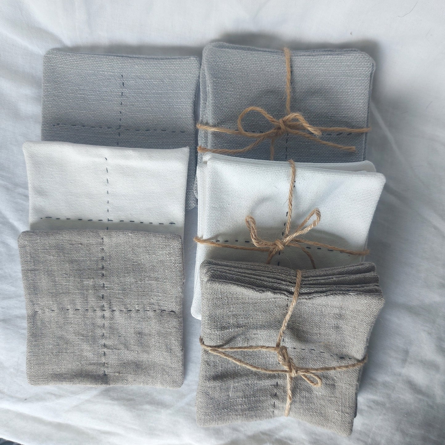 Set of 6 linen coasters