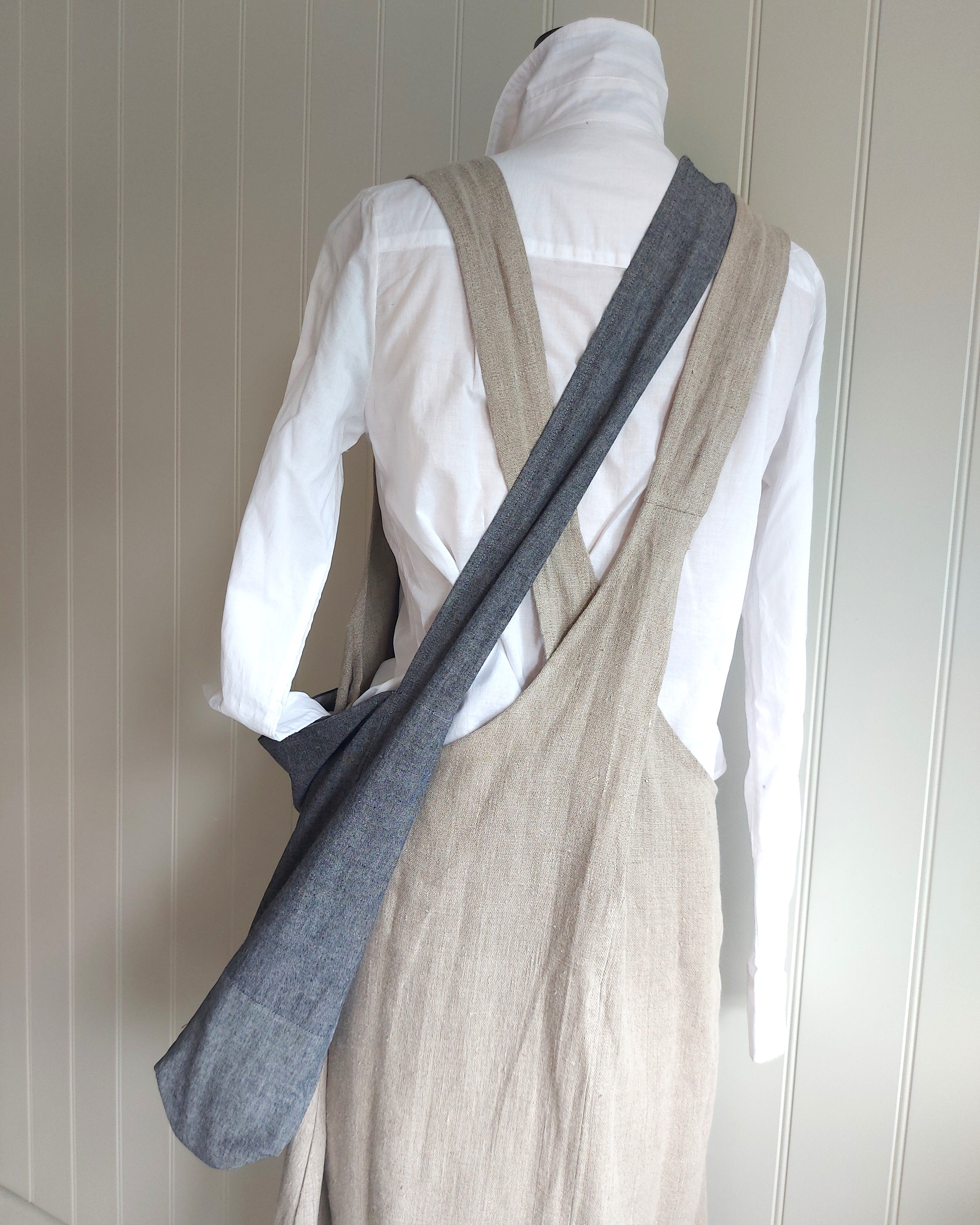 Messenger/Newspaper - Cotton chambray crossbody bag