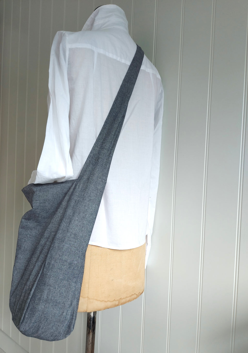 Messenger/Newspaper - Cotton chambray crossbody bag