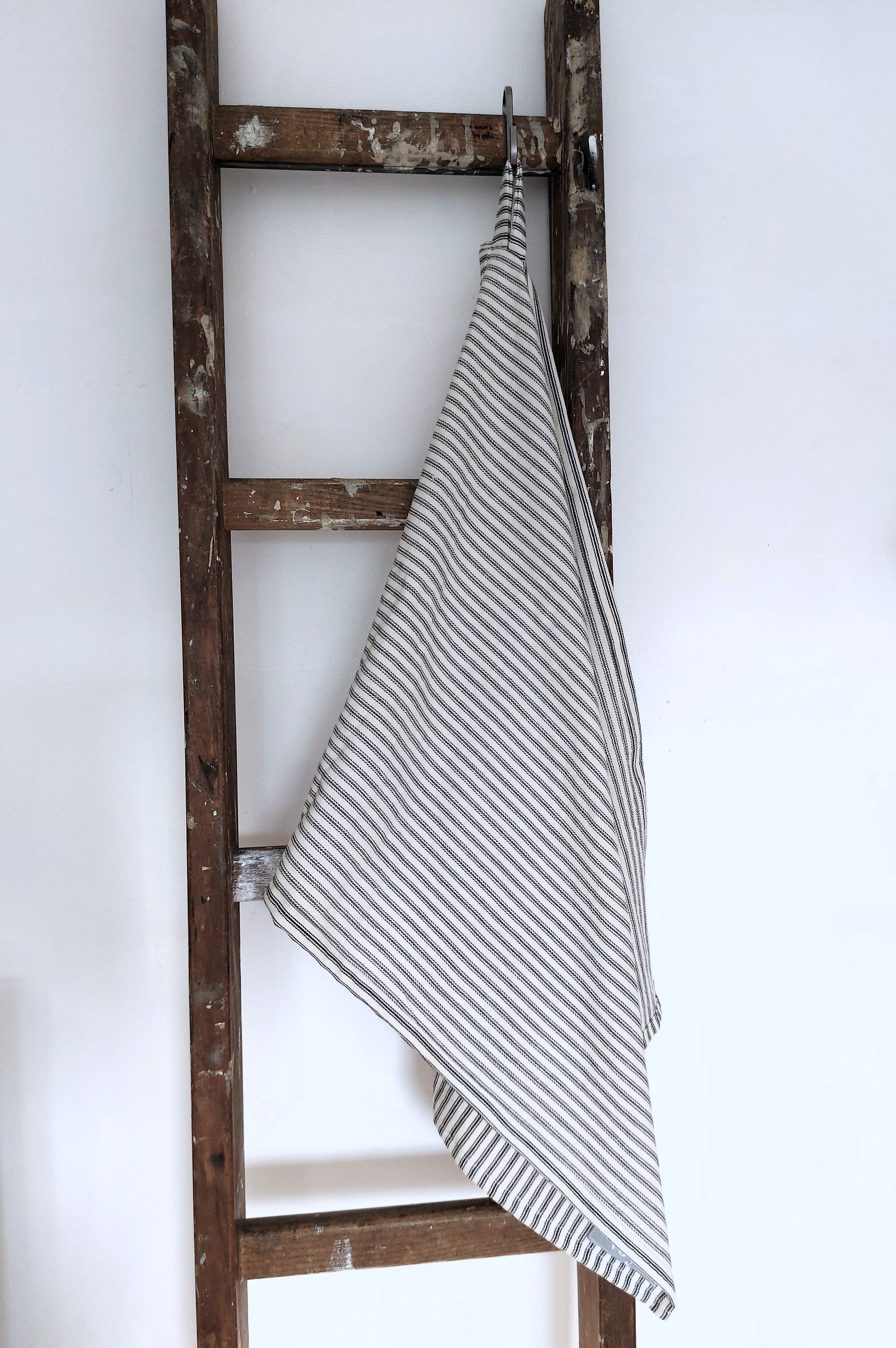 Tea towels - set of 3 Black/White ticking