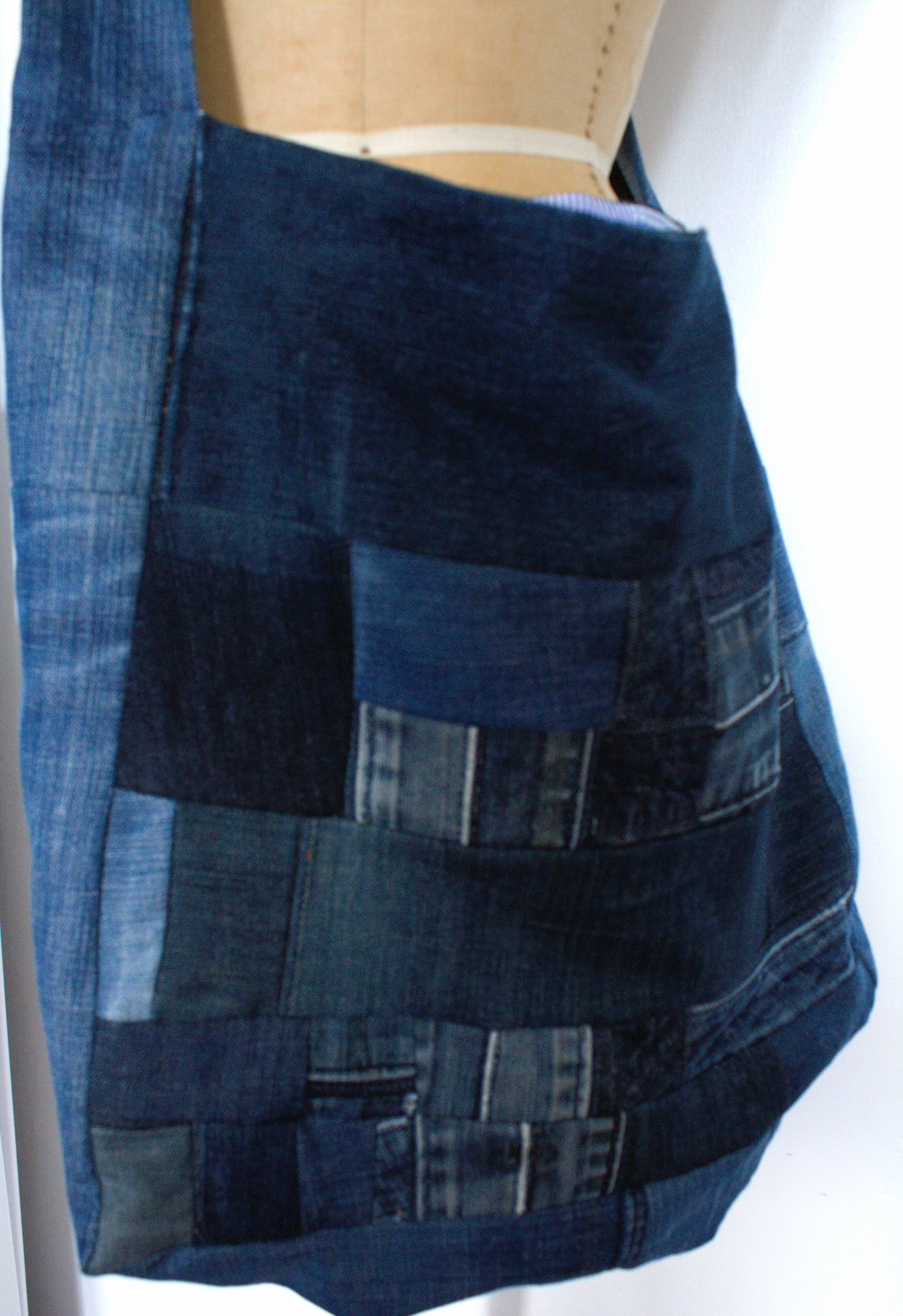 Messenger - patchwork denim crossbody bag