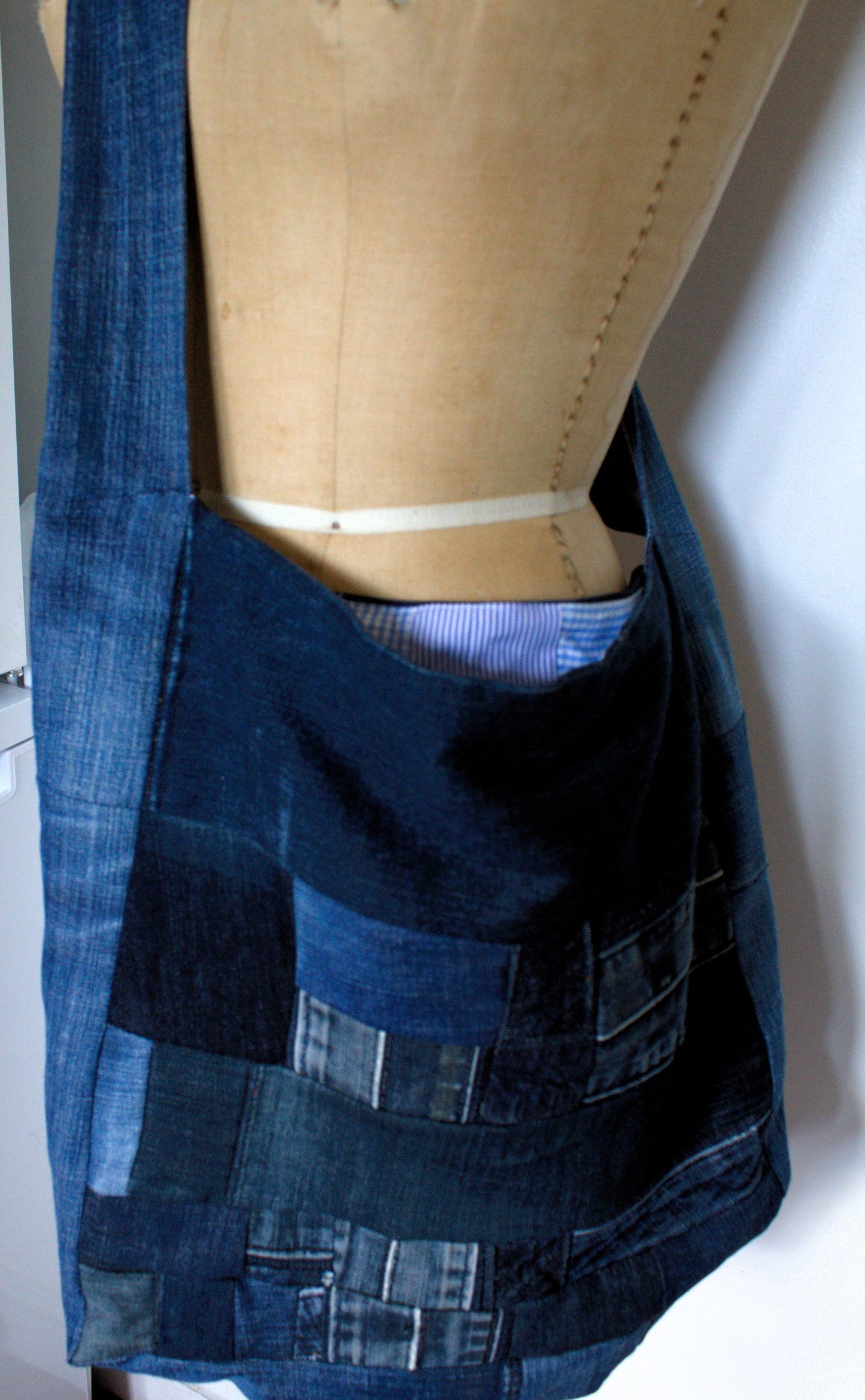 Messenger - patchwork denim crossbody bag