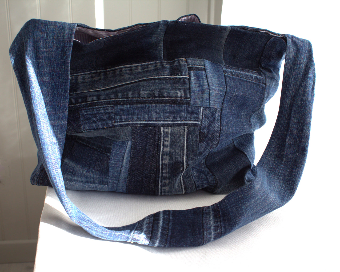 Messenger - patchwork denim crossbody bag