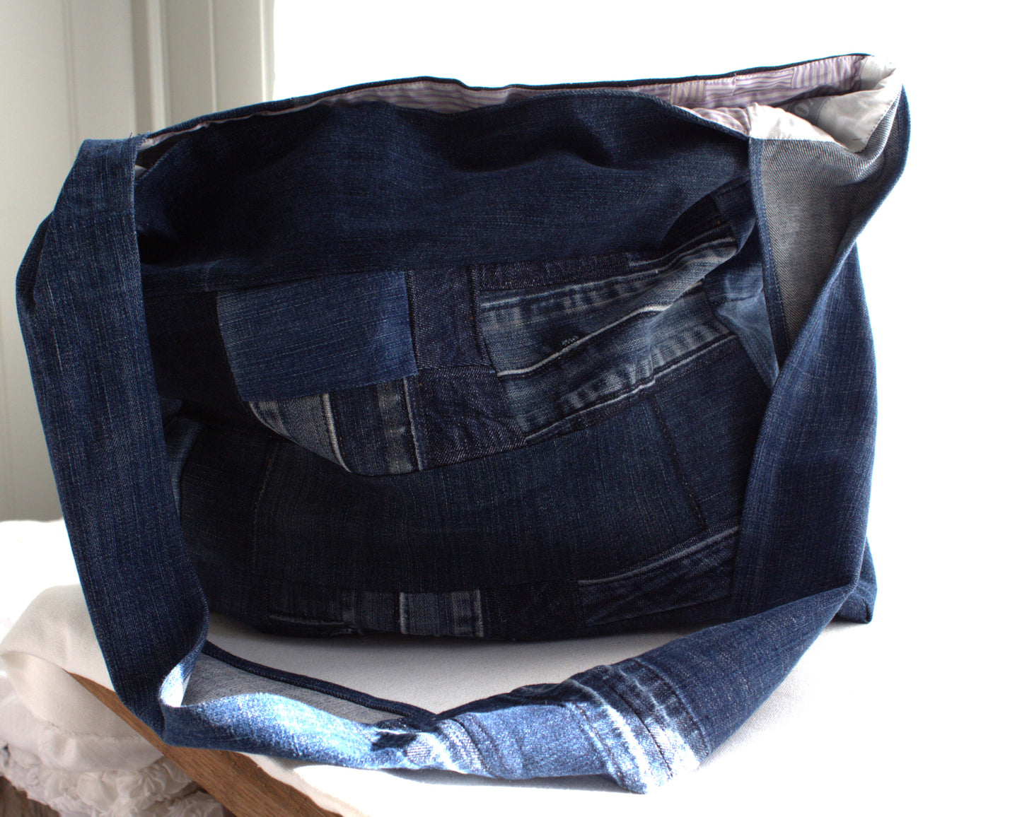 Messenger - patchwork denim crossbody bag