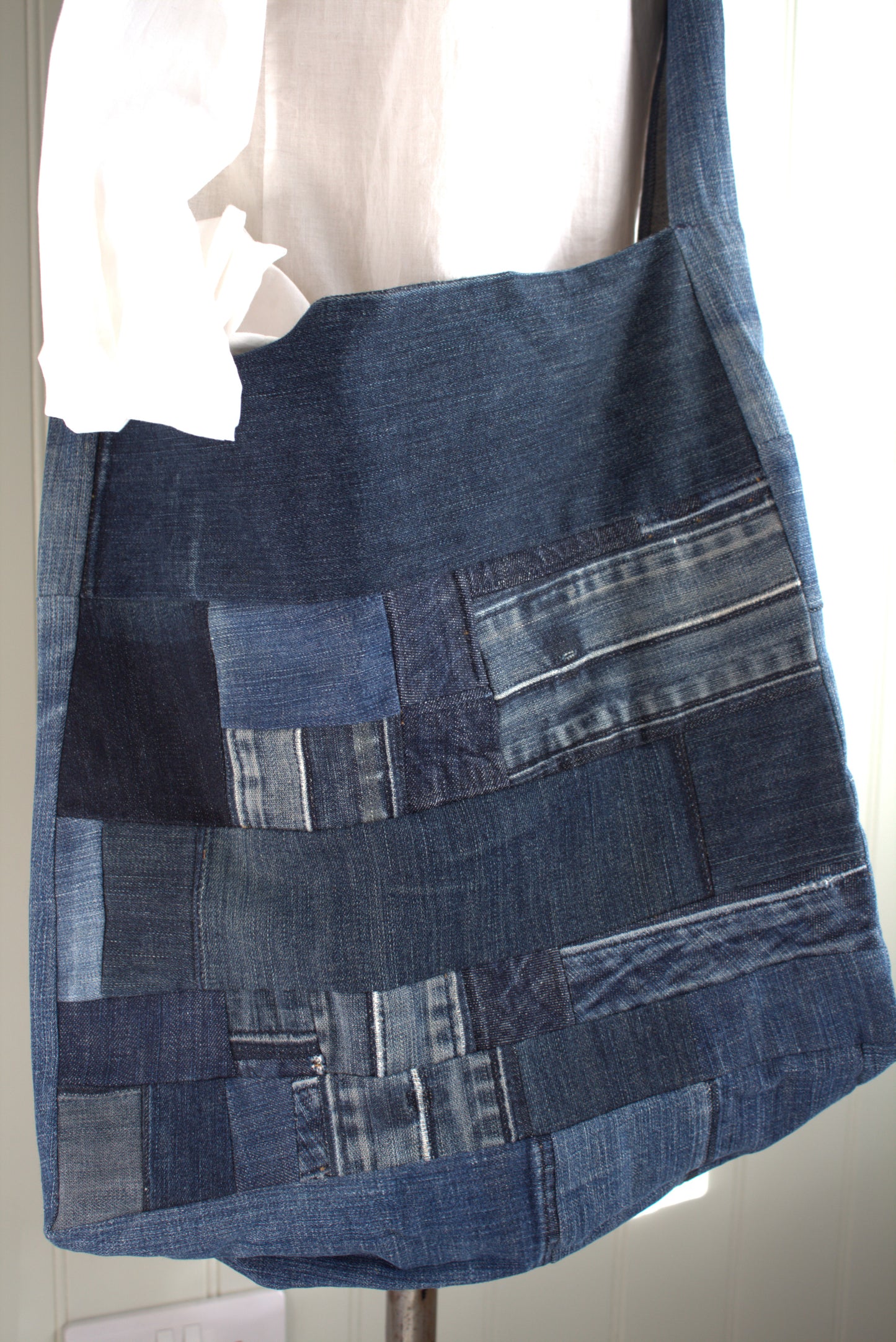 Messenger - patchwork denim crossbody bag