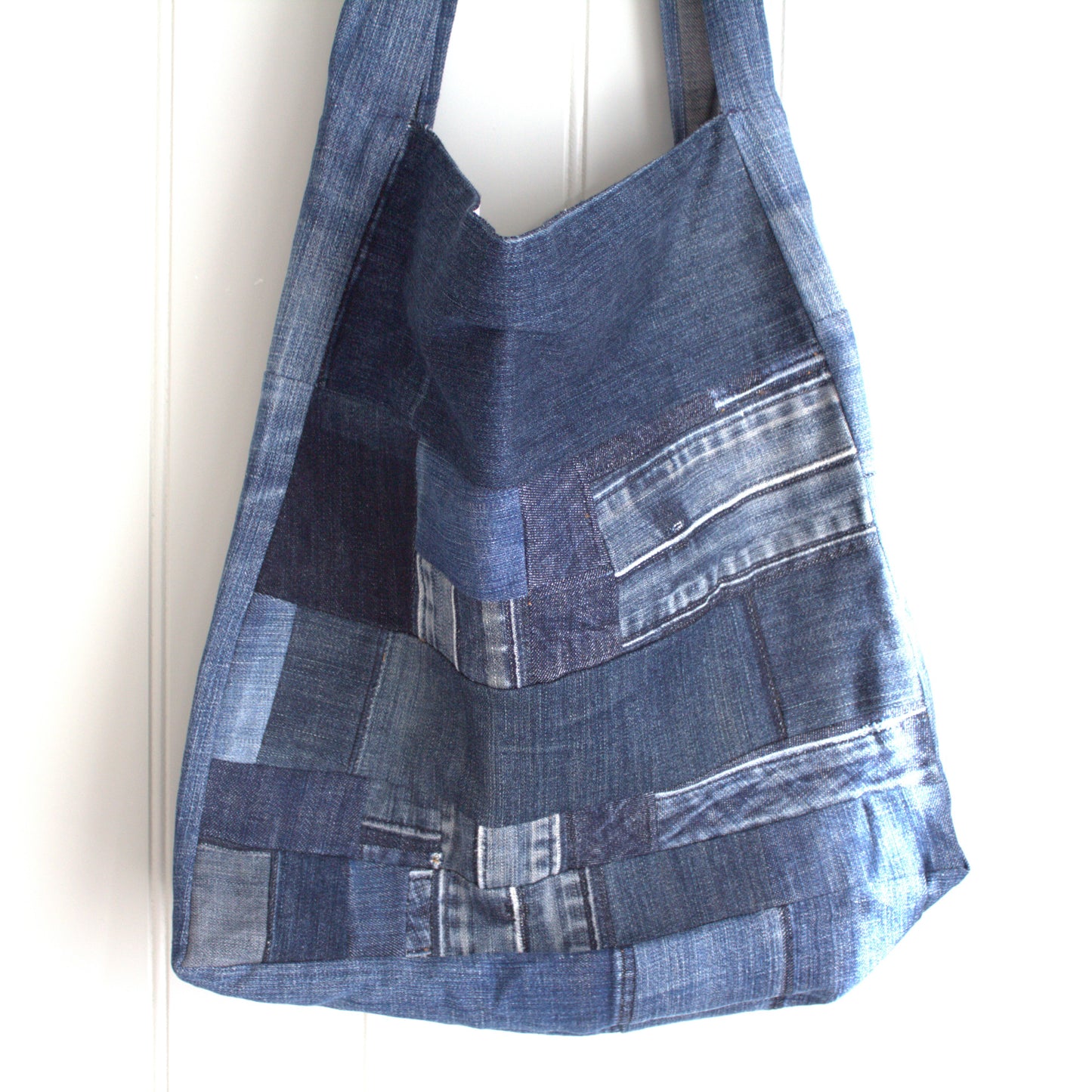 Messenger - patchwork denim crossbody bag