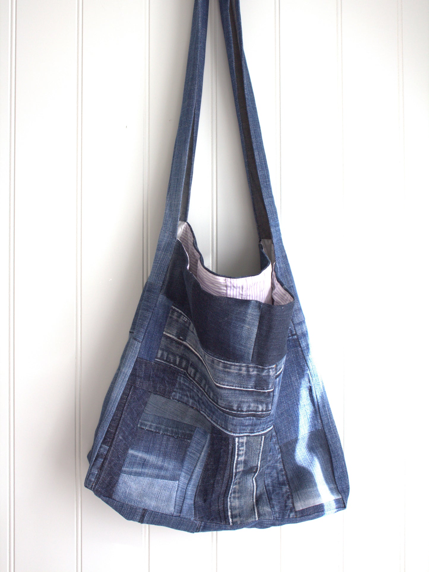 Messenger - patchwork denim crossbody bag