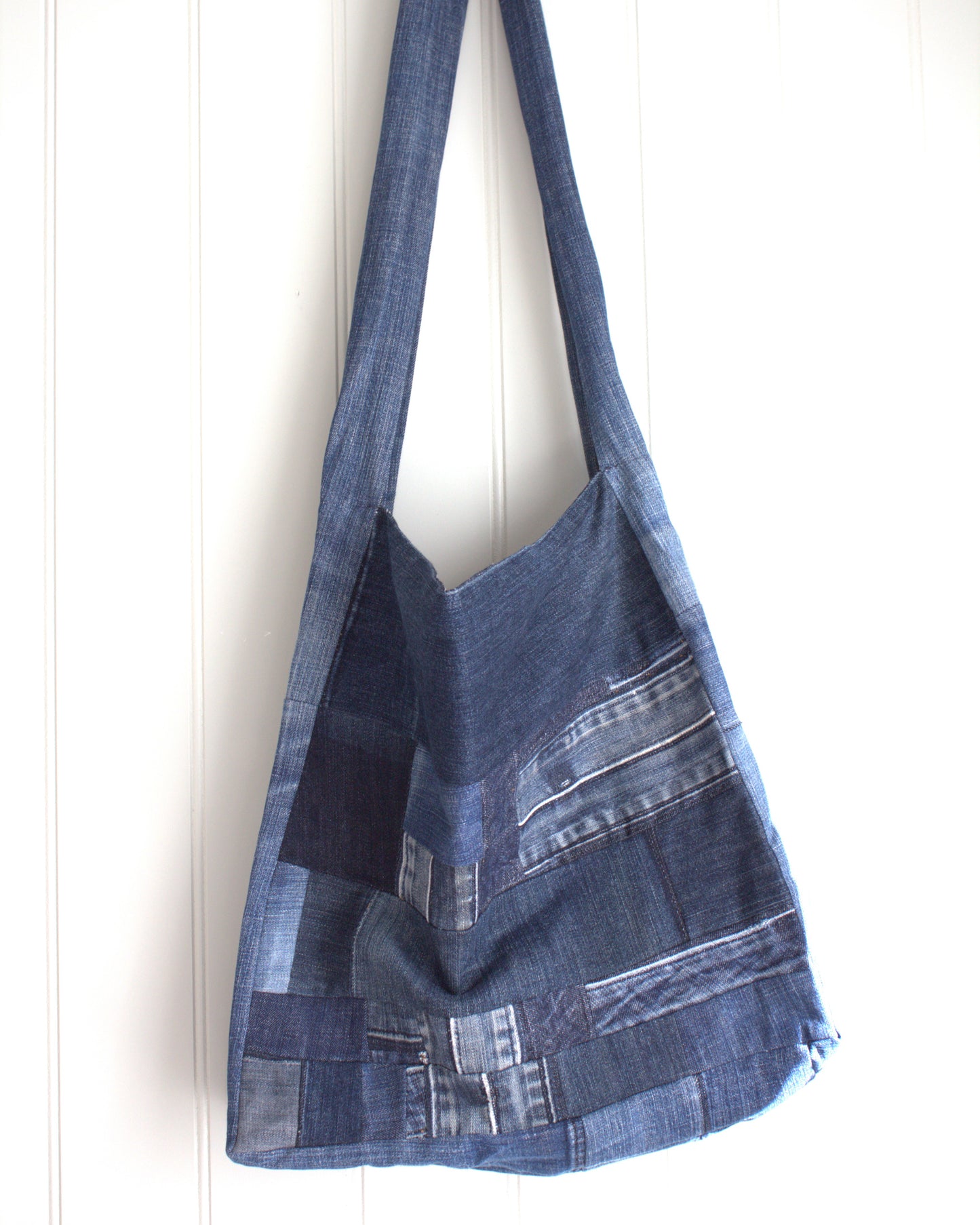 Messenger - patchwork denim crossbody bag
