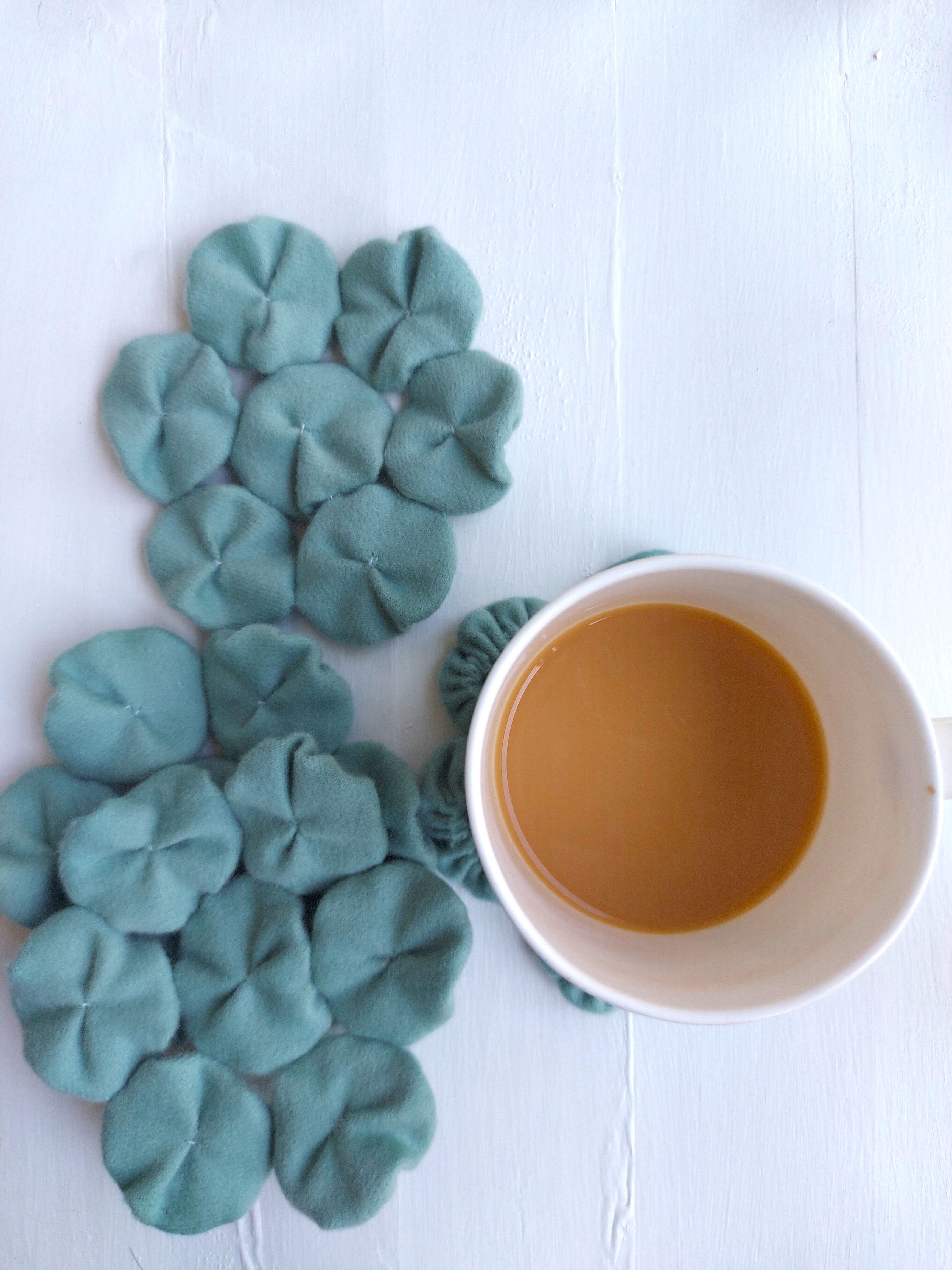 Set of 6 Wool coasters