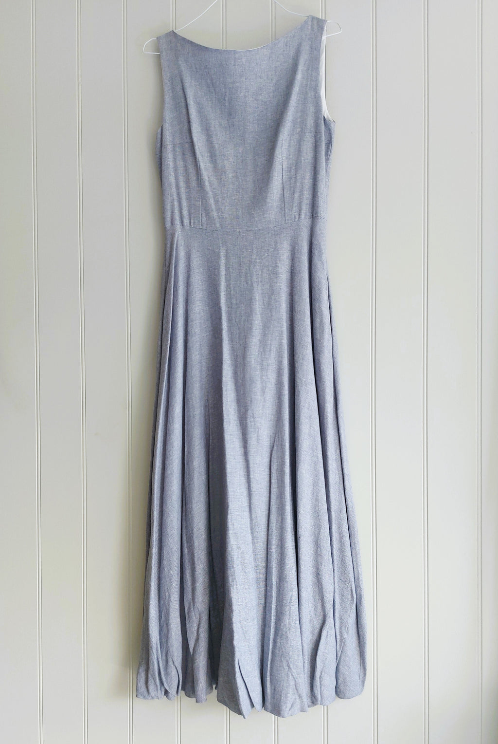 Paris - linen long dress with bubble hem