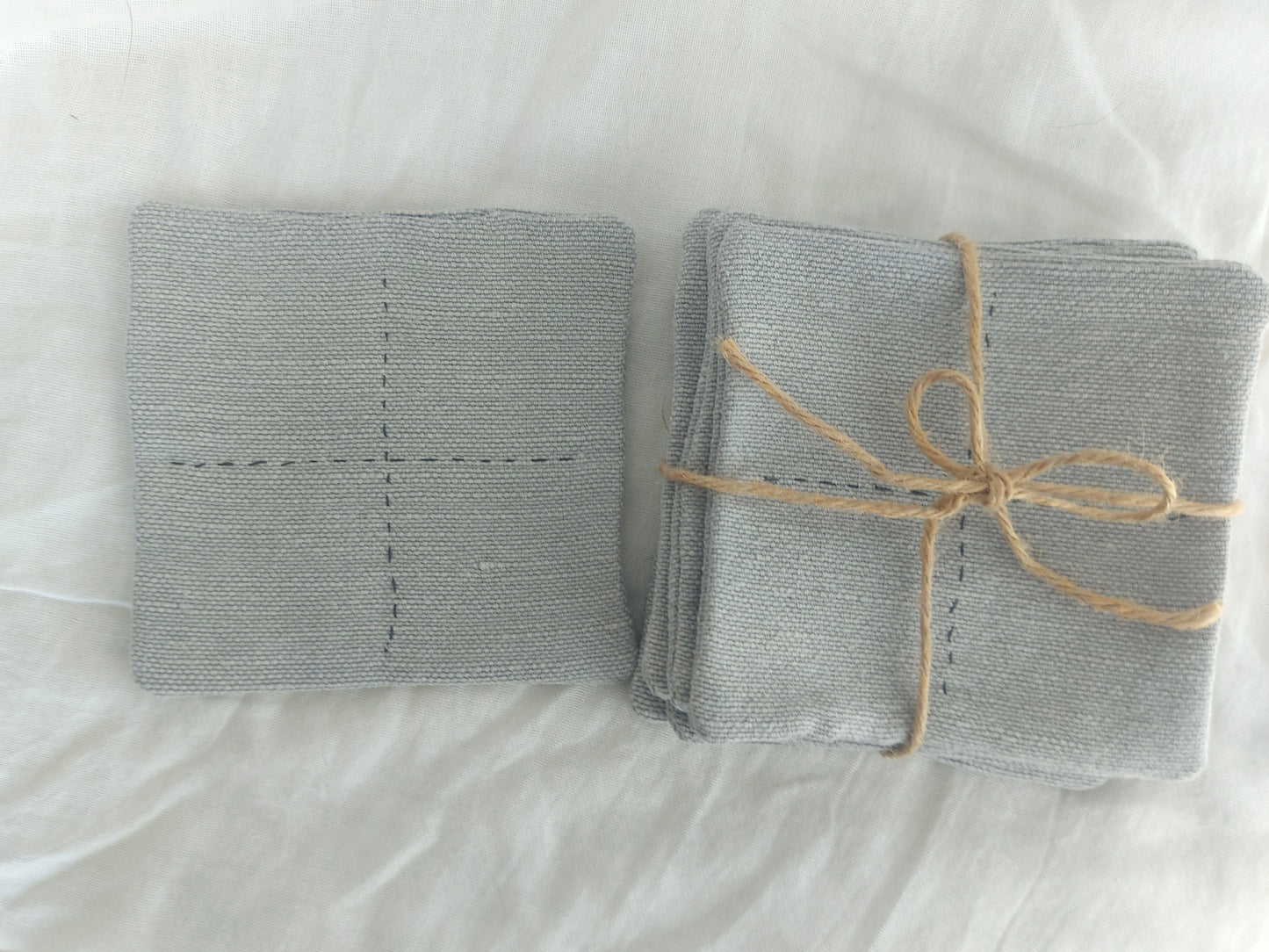 Set of 6 linen coasters