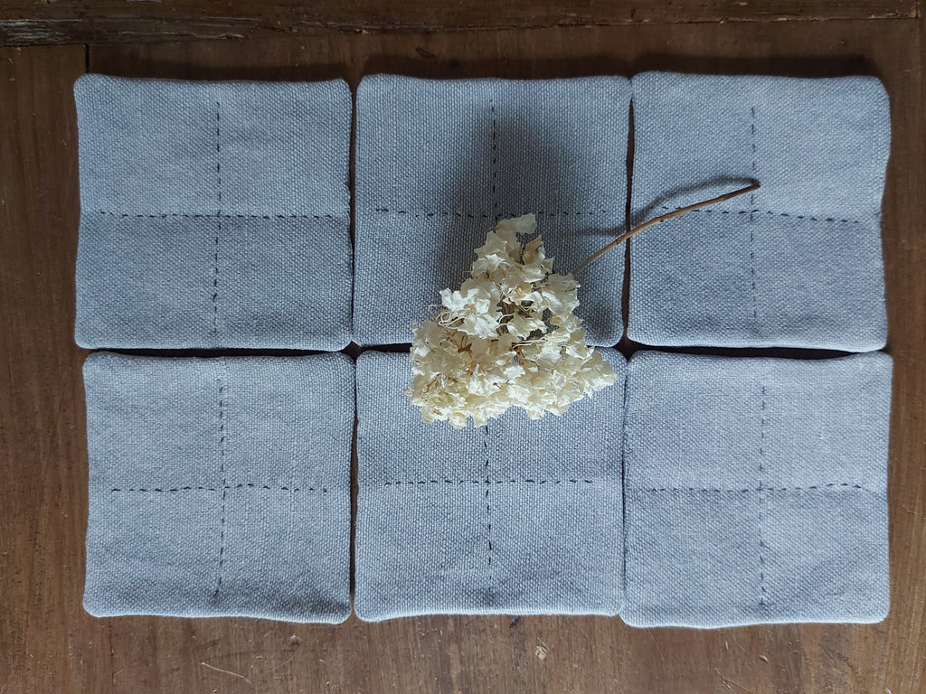 Set of 6 linen coasters