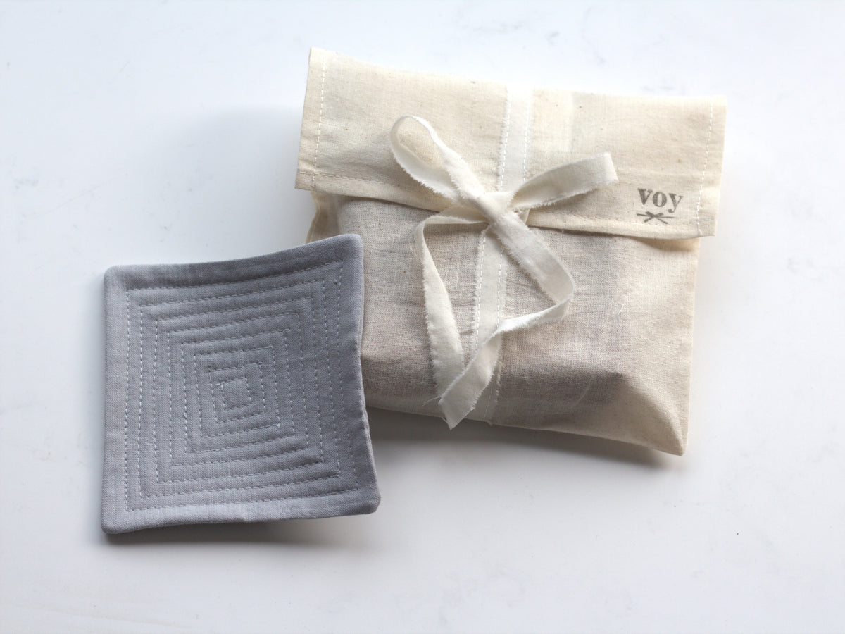 Set of 6 linen coasters