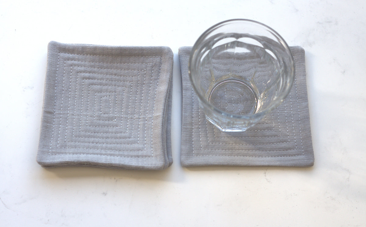 Set of 6 linen coasters