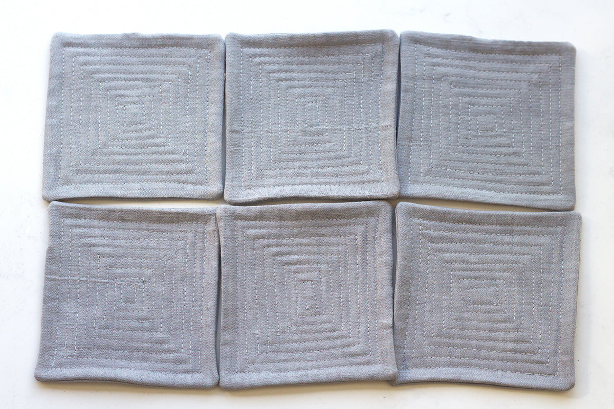 Set of 6 linen coasters