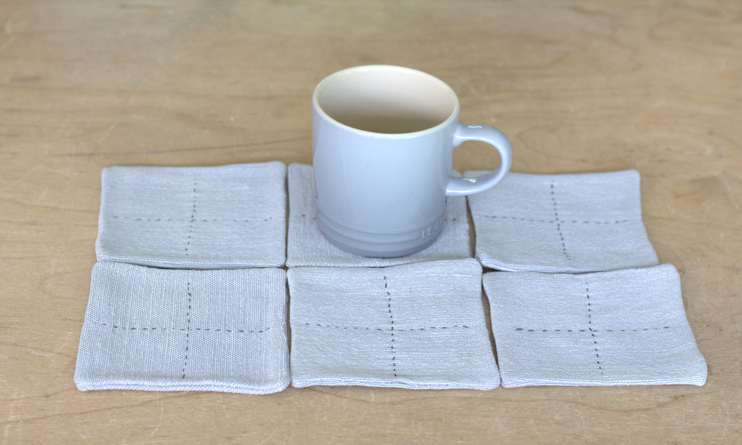 Set of 6 Cotton coasters