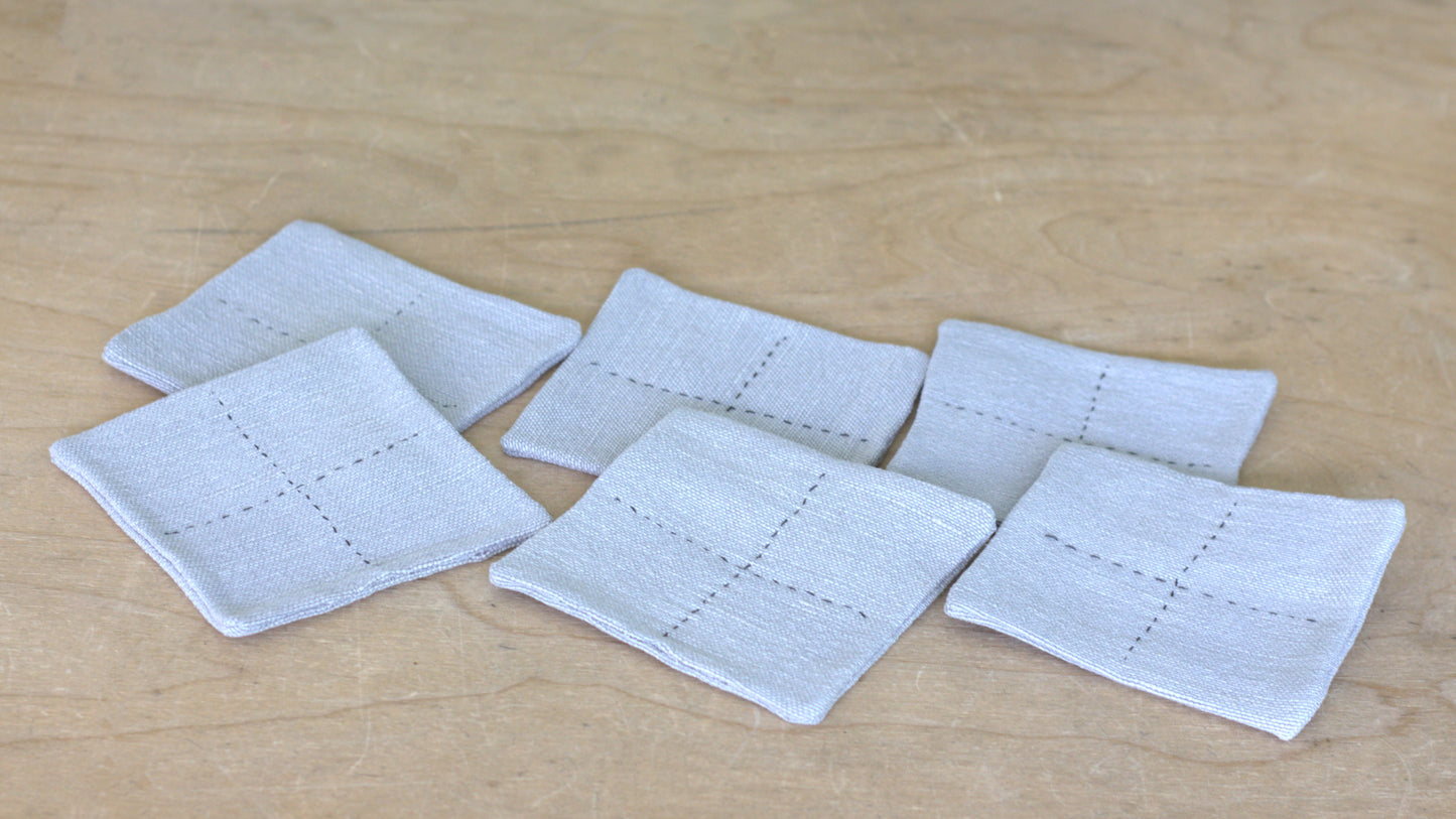 Set of 6 Cotton coasters
