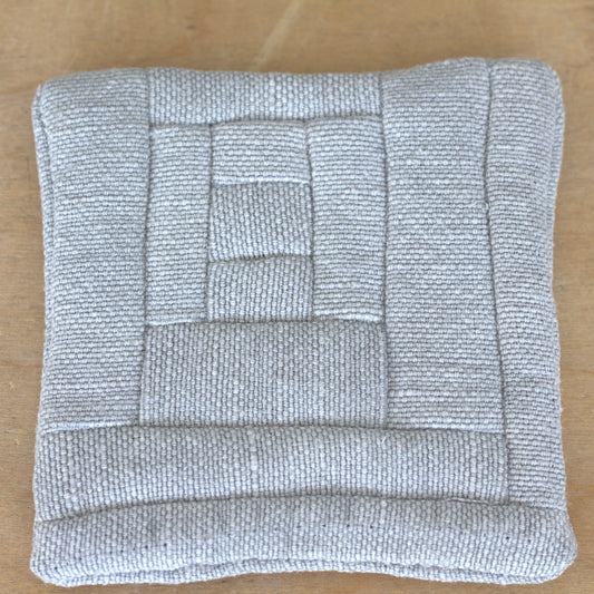 Set of 6 Patchwork Linen Coasters, Minimalist Sustainable Drink Coasters