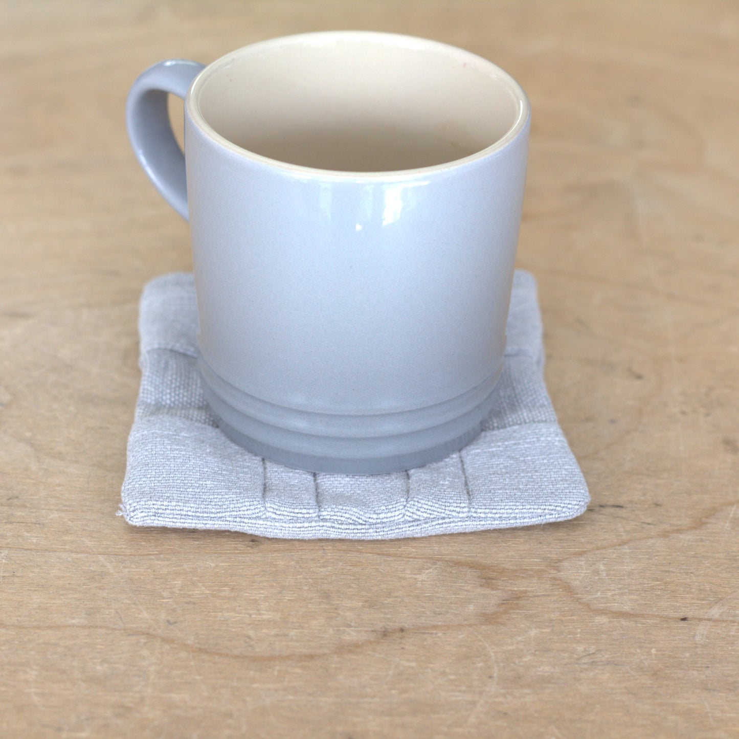 Set of 6 Patchwork Linen Coasters, Minimalist Sustainable Drink Coasters
