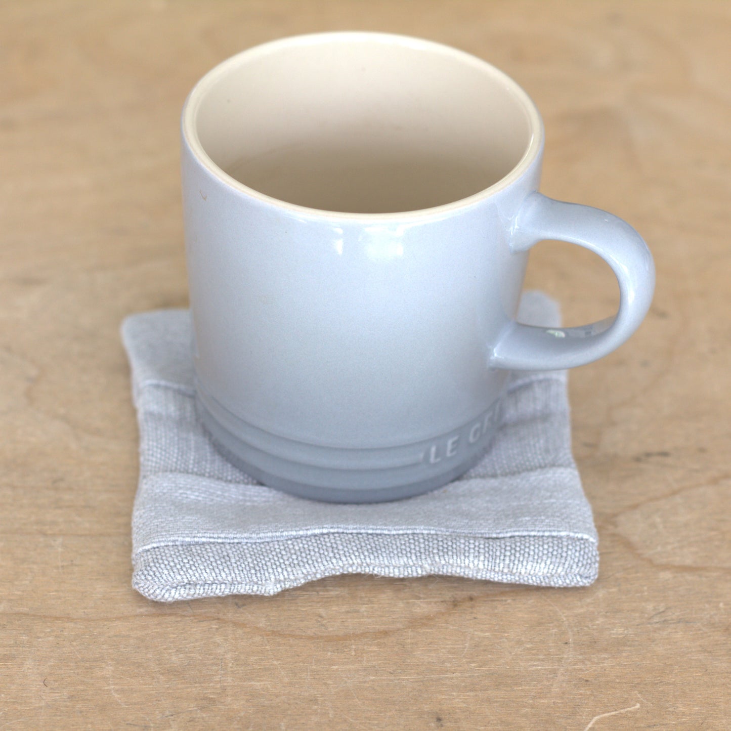 Set of 6 Patchwork Linen Coasters, Minimalist Sustainable Drink Coasters