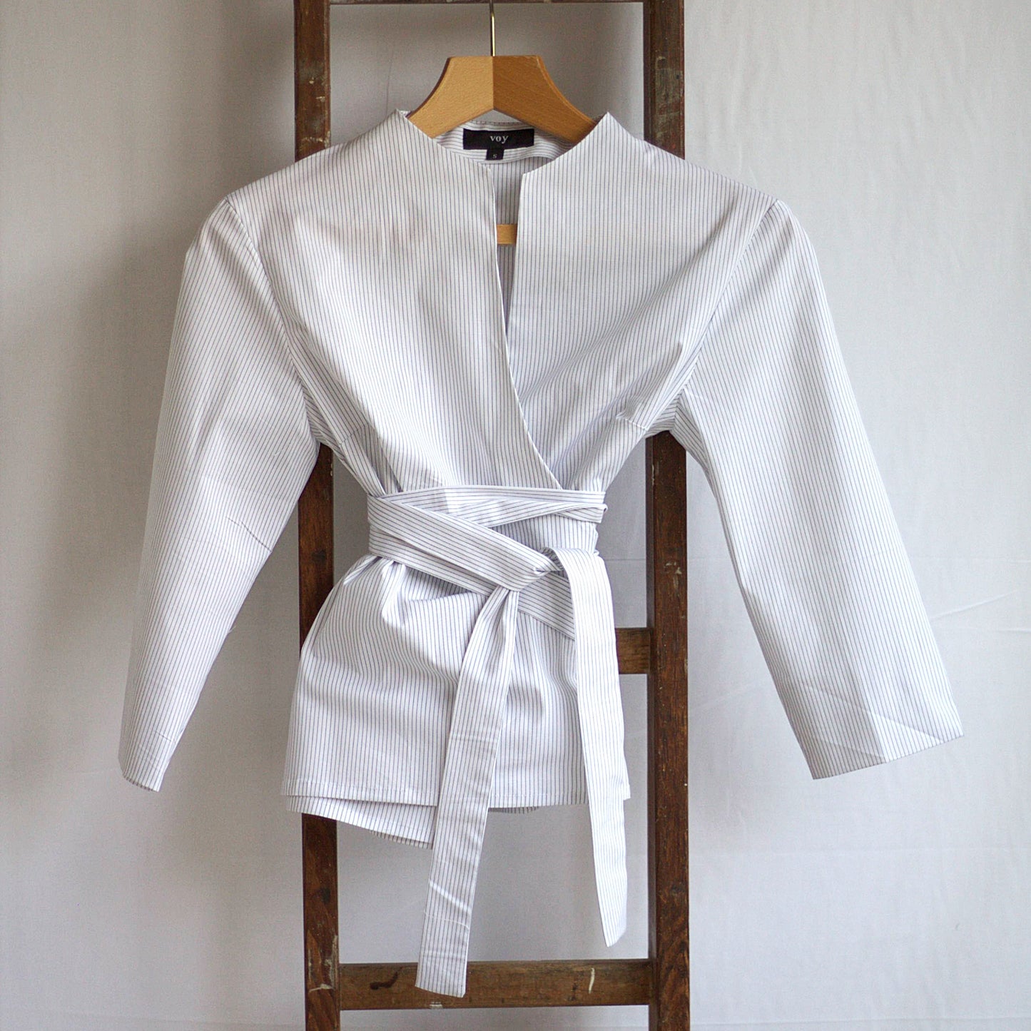 Holly - cotton poplin wrap shirt