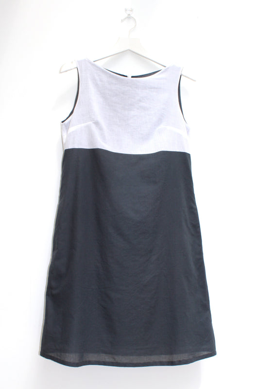 Toni - two tone cotton tunic dress