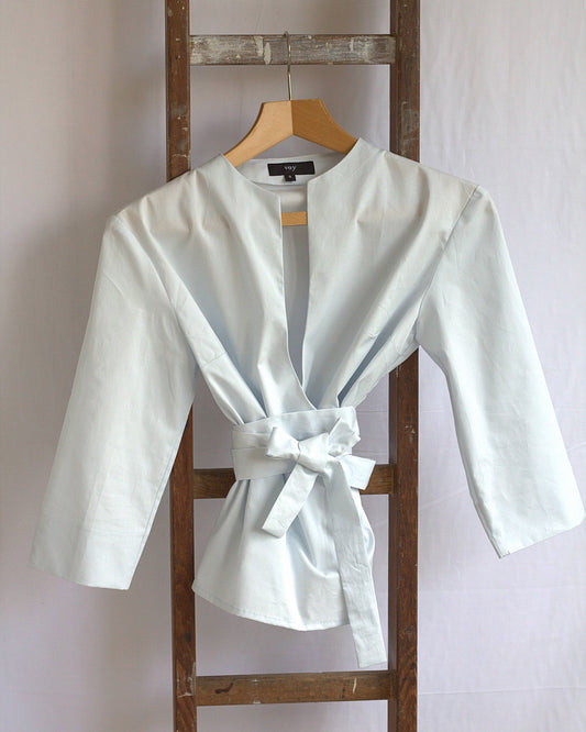 Holly - cotton poplin wrap shirt