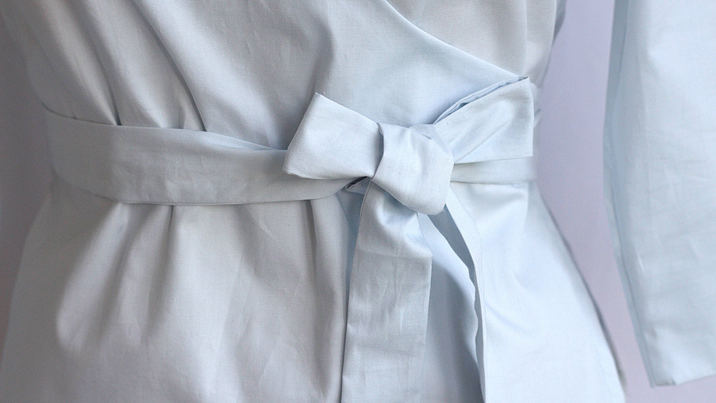Holly - cotton poplin wrap shirt