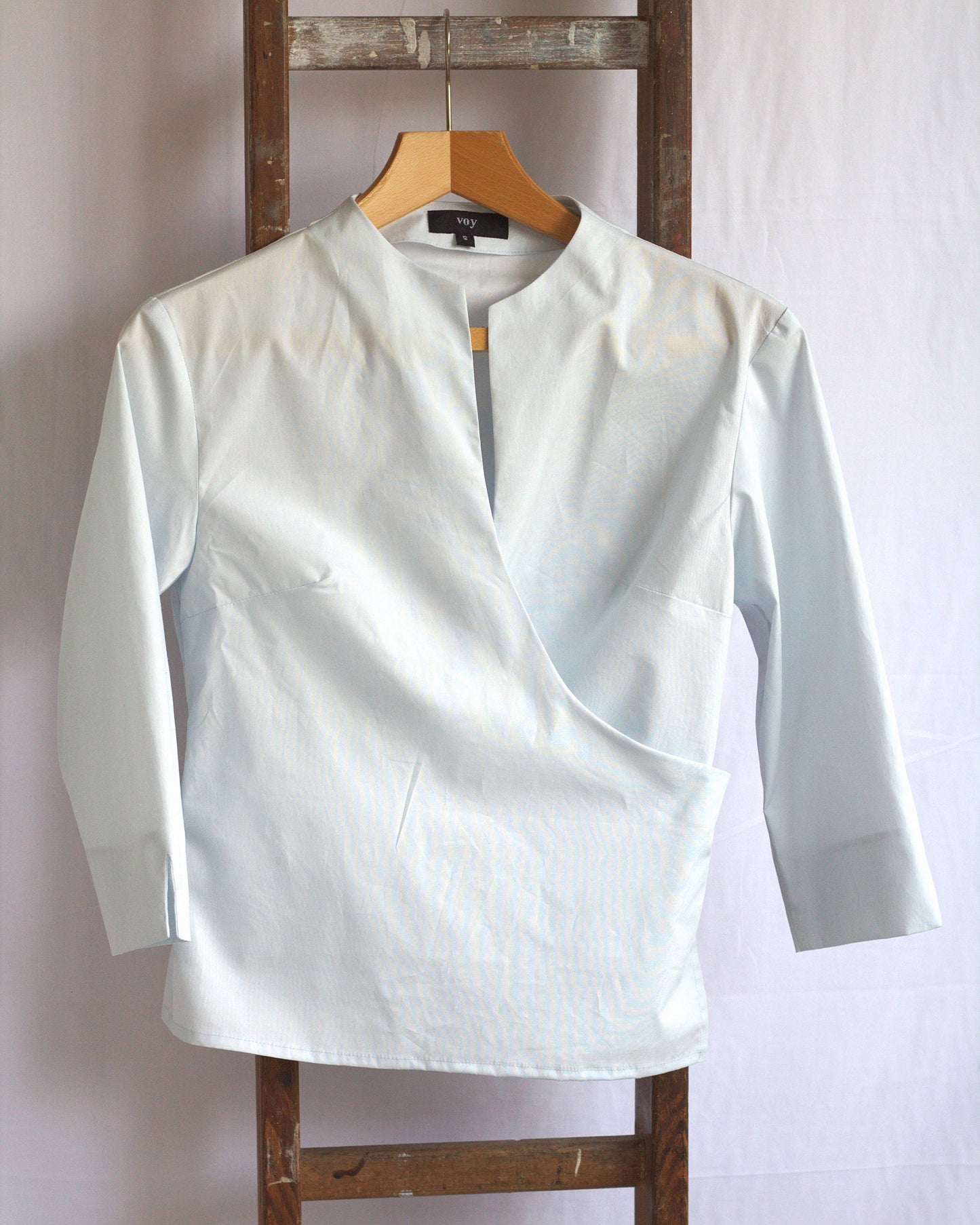 Holly - cotton poplin wrap shirt