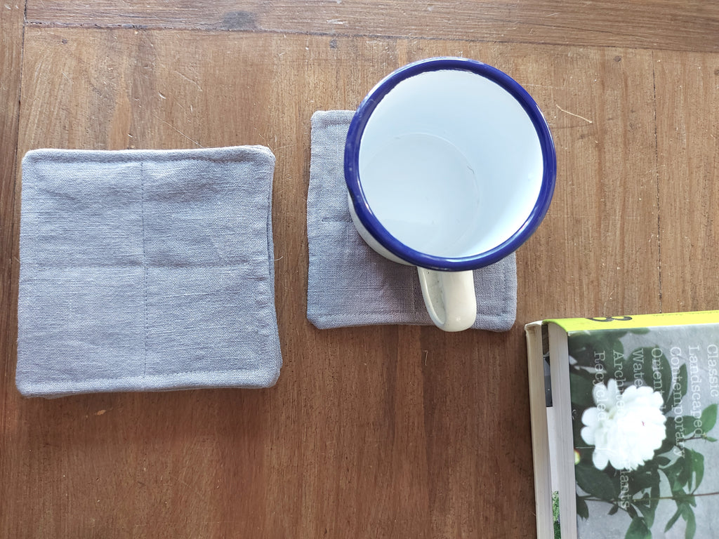 Set of 6 linen coasters