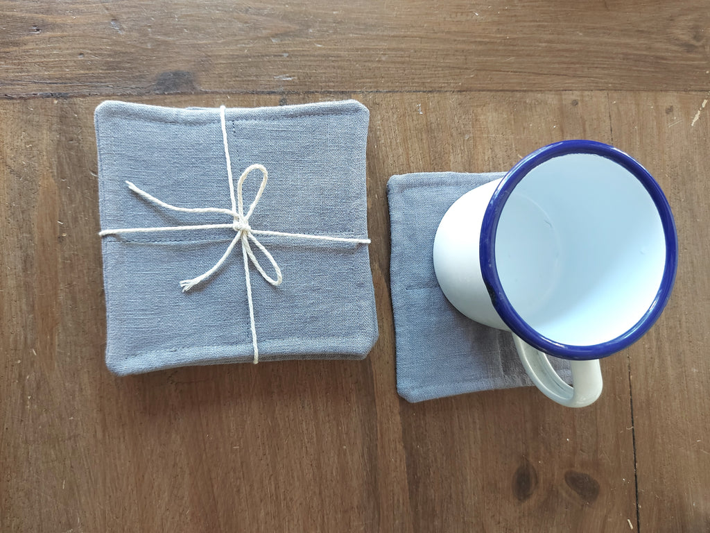 Set of 6 linen coasters