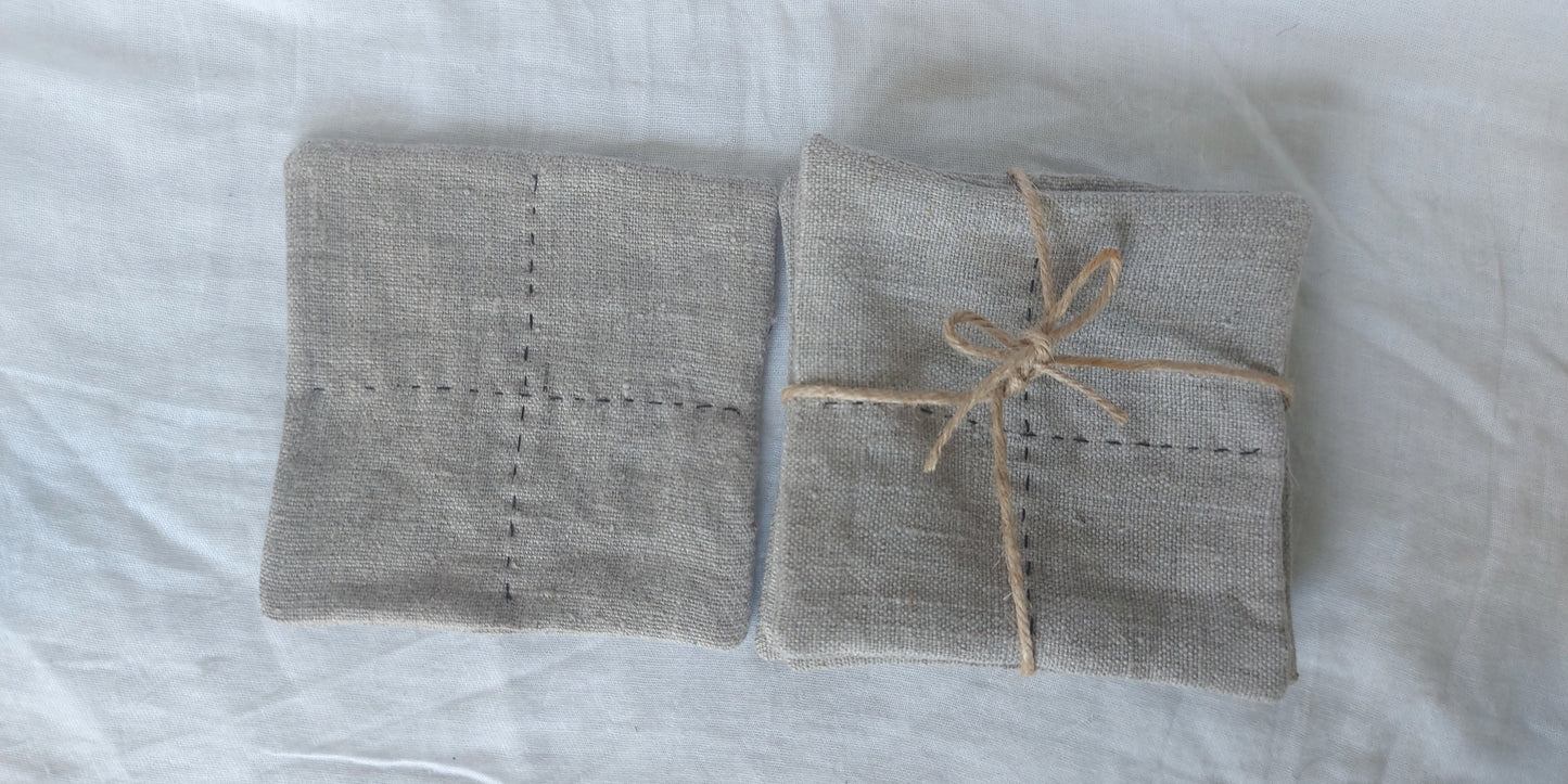 Set of 6 linen coasters