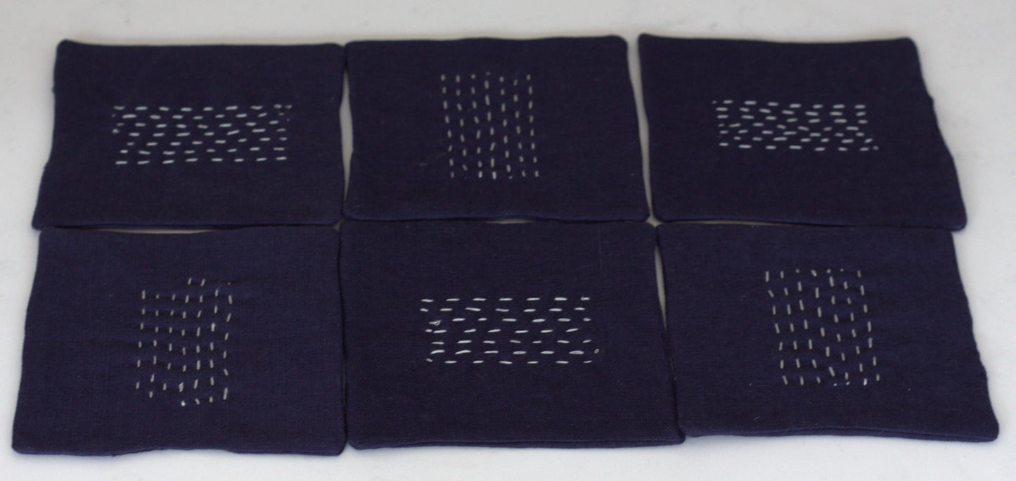 Set of 6 linen coasters
