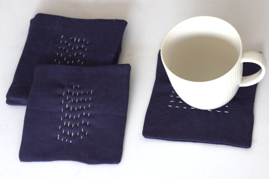 Set of 6 linen coasters