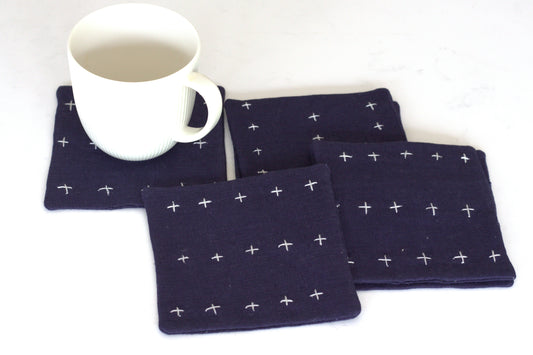 Set of 6 linen coasters
