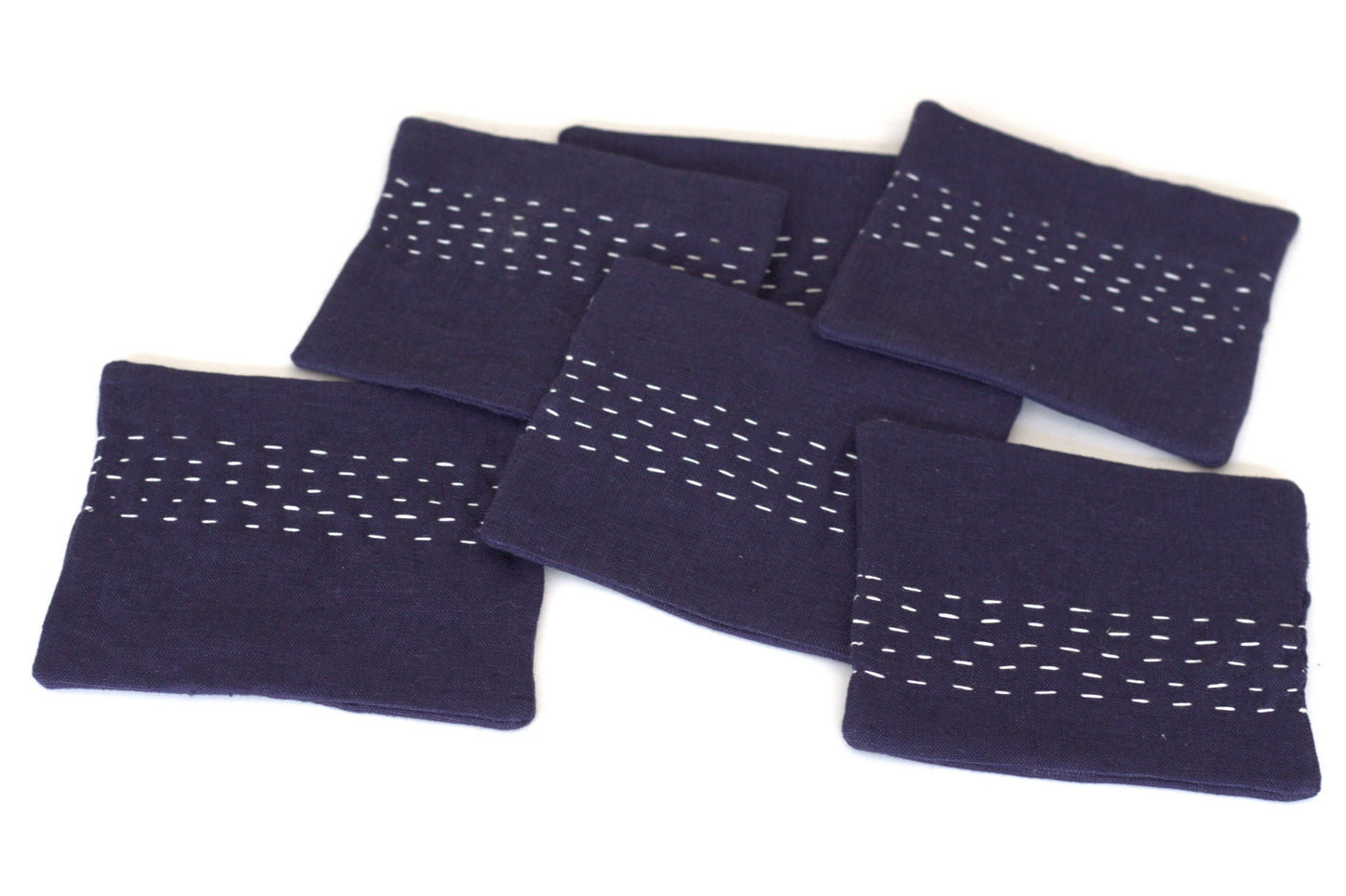 Set of 6 linen coasters