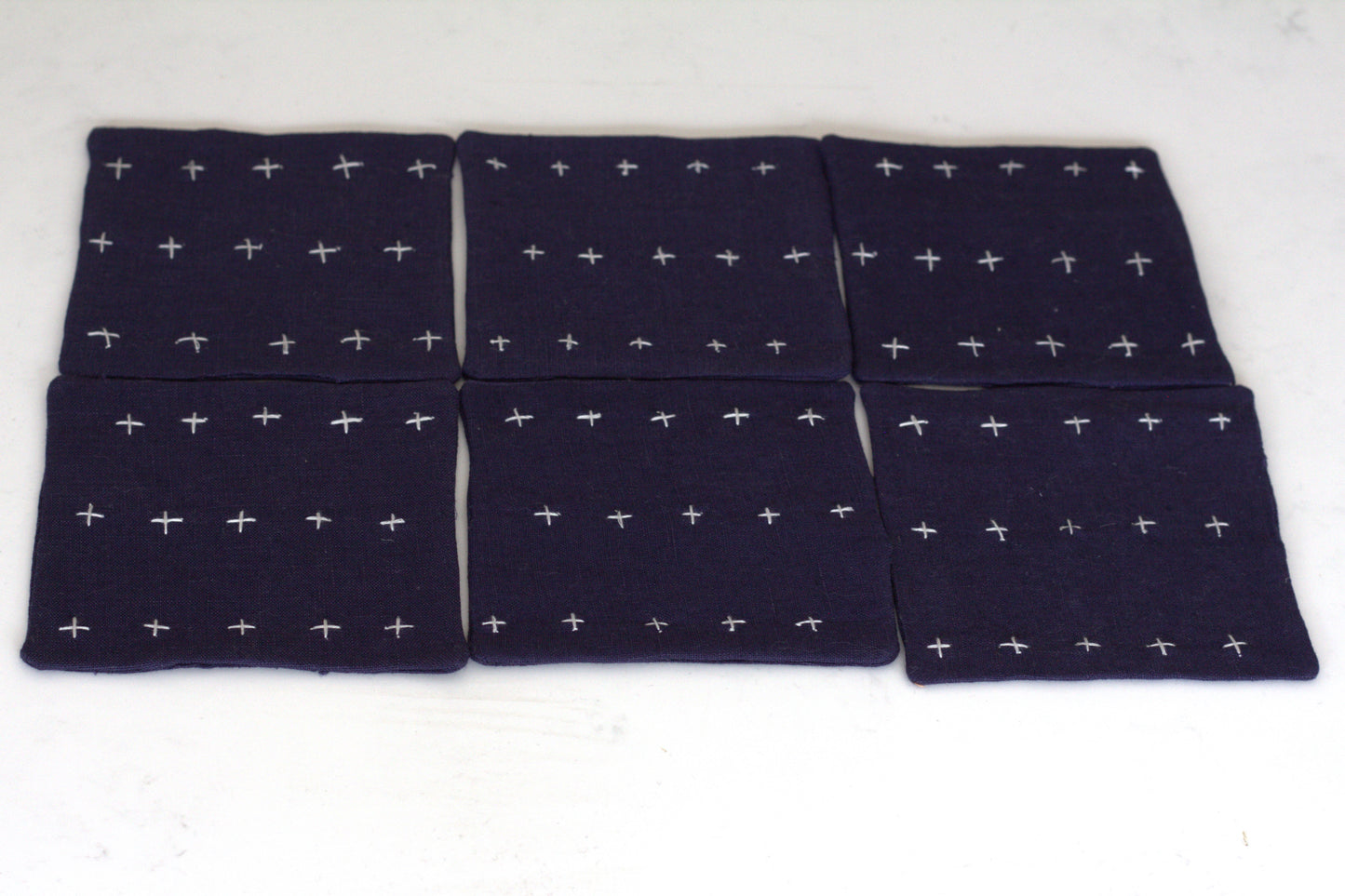 Set of 6 linen coasters
