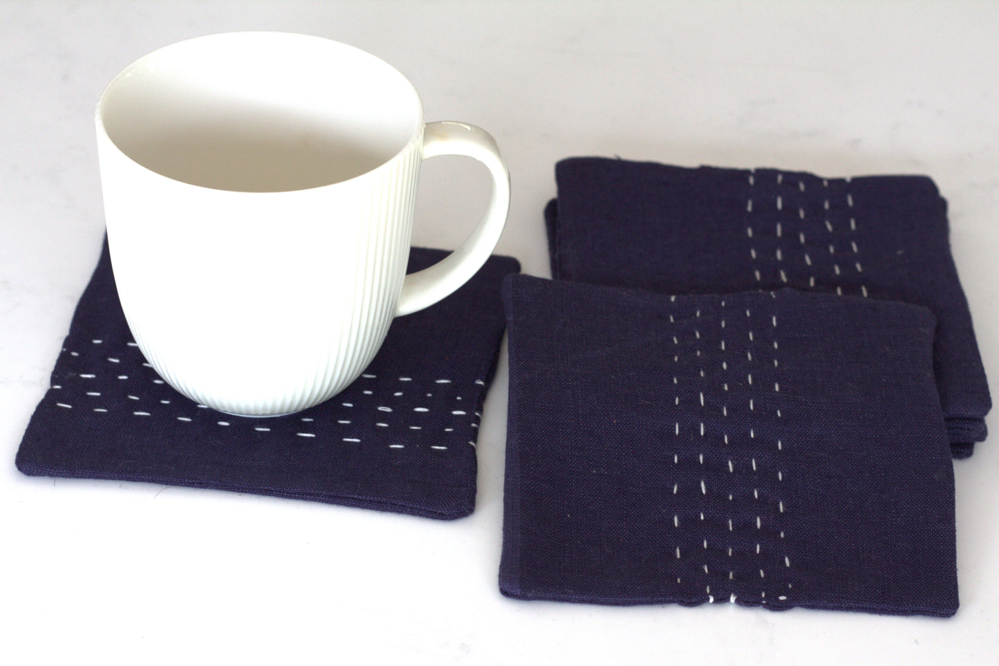 Set of 6 linen coasters