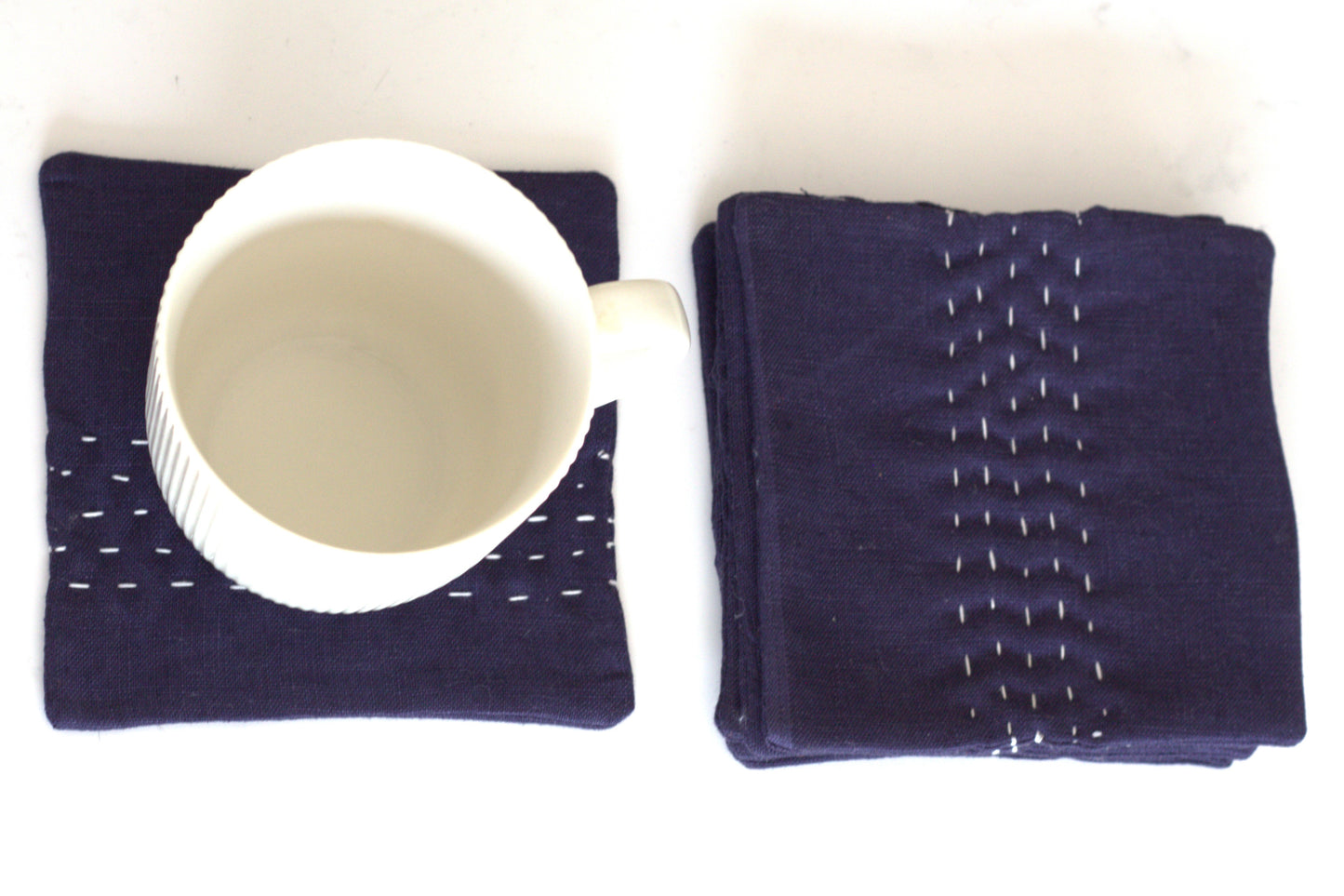 Set of 6 linen coasters